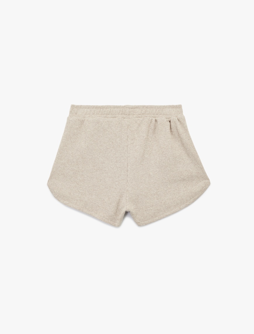   Dokulu Waffle Kumaş Mini Şort Pijama Altı