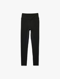 Yüksek Bel Skinny Fit Dikiş Detaylı Spor Tayt