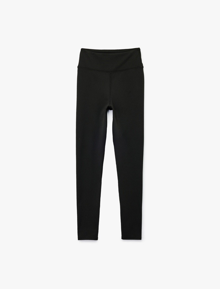  Yüksek Bel Skinny Fit Dikiş Detaylı Spor Tayt