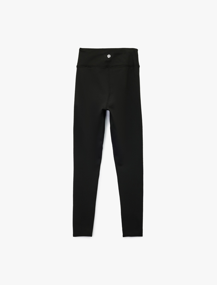   Yüksek Bel Skinny Fit Dikiş Detaylı Spor Tayt
