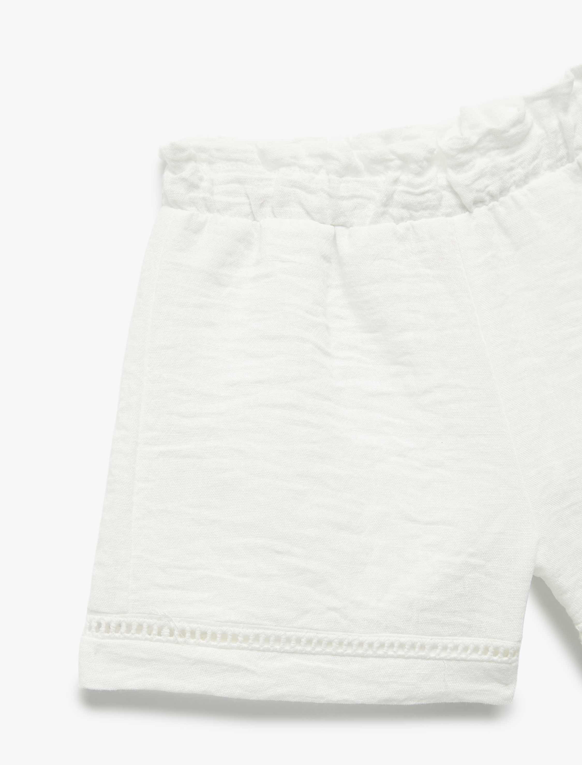  Kız Bebek Beli Lastikli Pamuk Astarlı Basic Şort