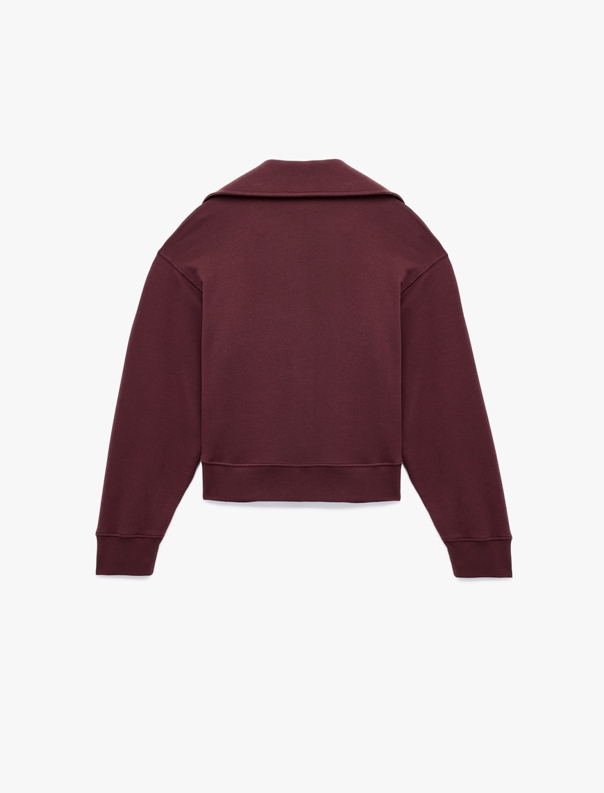   Regular Fit Üç İplik Uzun Kollu Polo Yaka Sweatshirt