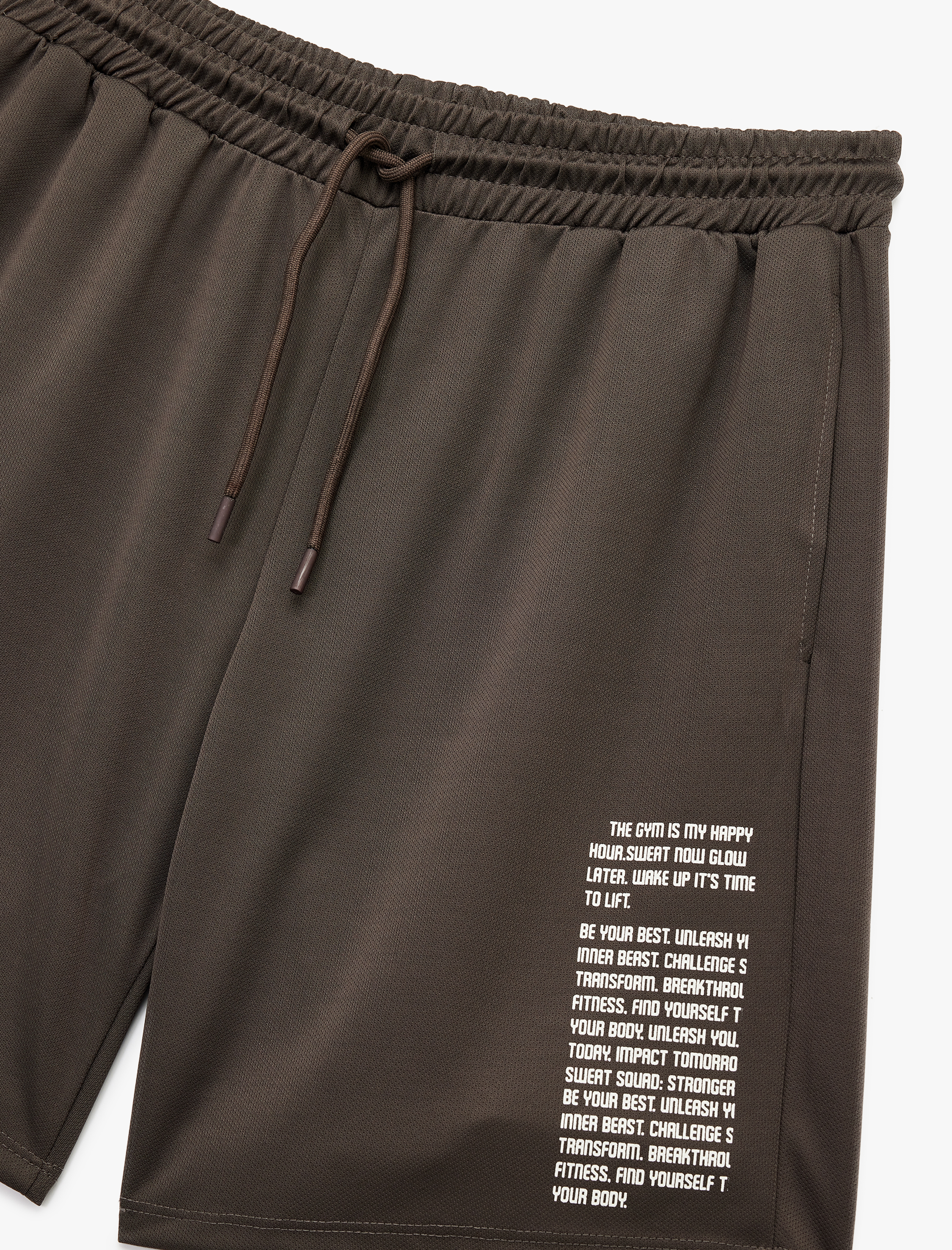   Baskılı Cep Detaylı Beli Bağcıklı Spor Şort