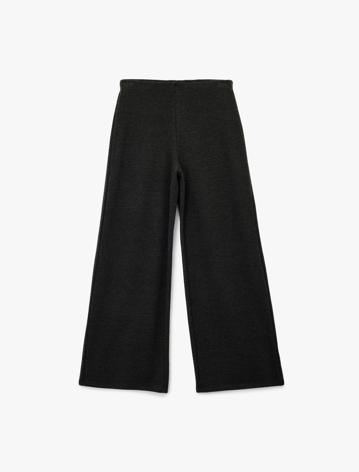  Modal Kumaş Düz Geniş Paça Kumaş Pantolon