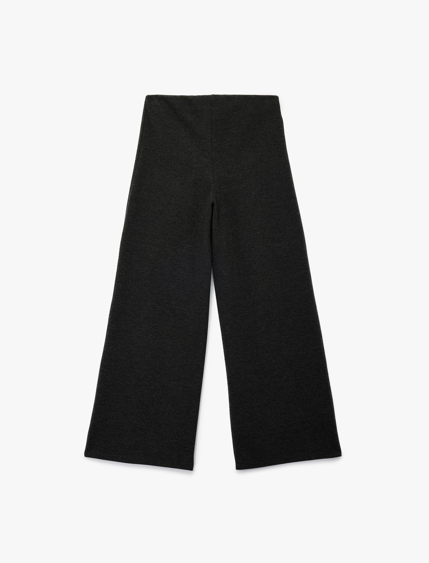   Modal Kumaş Düz Geniş Paça Kumaş Pantolon