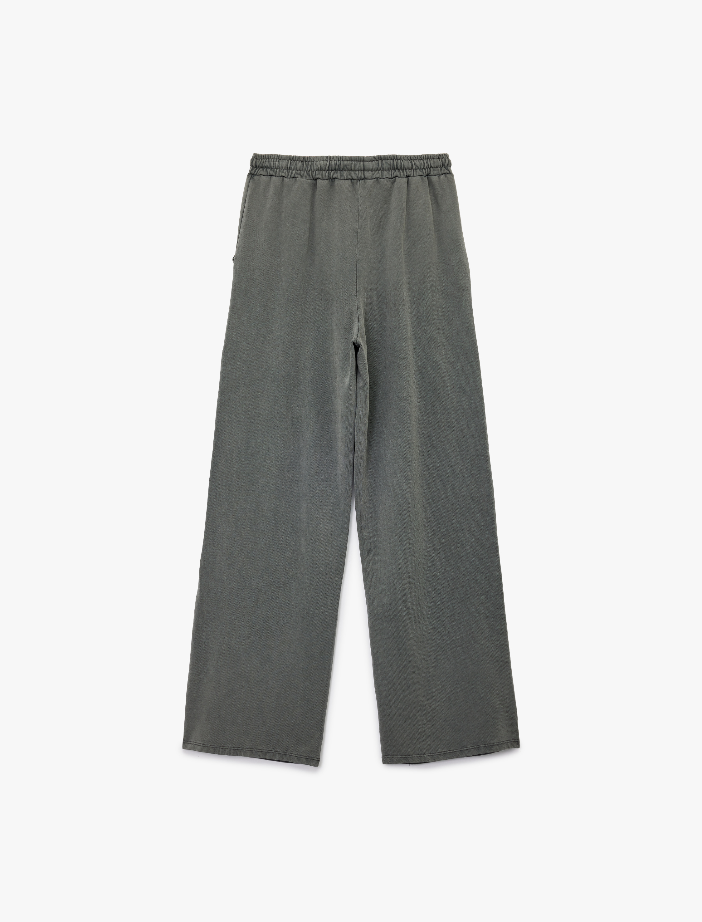   Üç İplik Pamuklu Bağlama Detaylı Cepli Geniş Paça Eşofman Altı