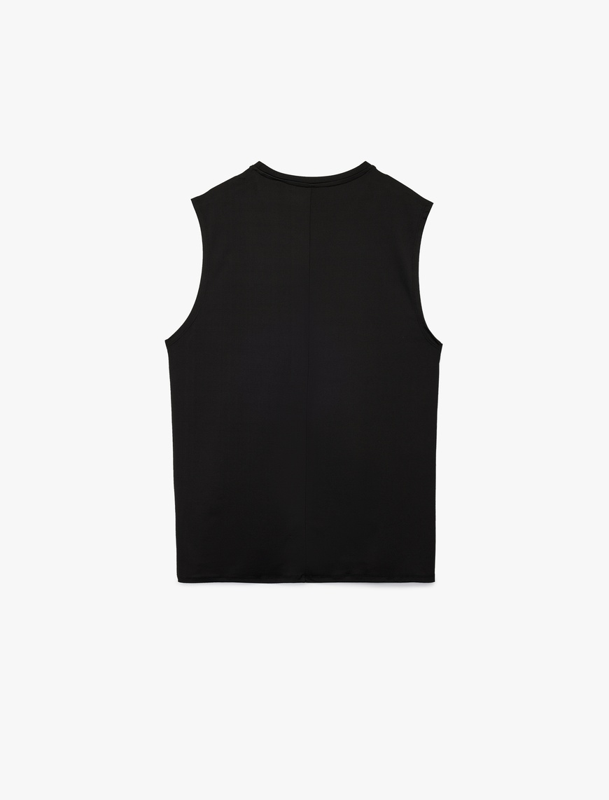   Bisiklet Yaka Rahat Kesim Basic Spor Kolsuz Tişört