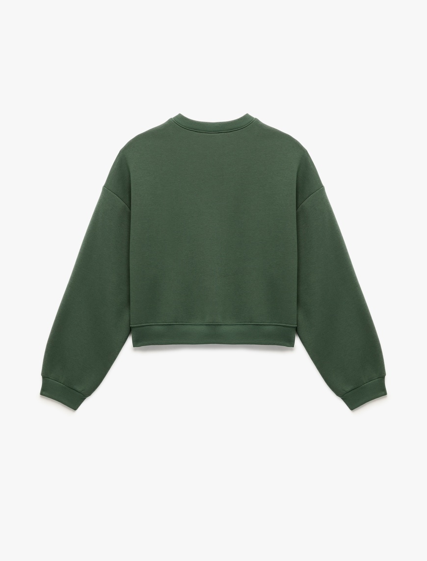  Regular Fit Üç İplik Uzun Kollu Bisiklet Yaka Basic Sweatshirt