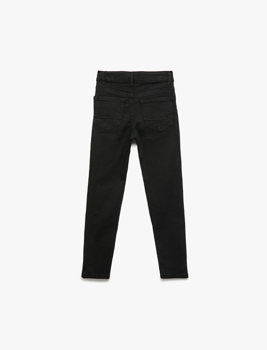  Erkek Çocuk Pamuklu Ayarlanabilir Lastikli Slim Fit Denim Pantolon