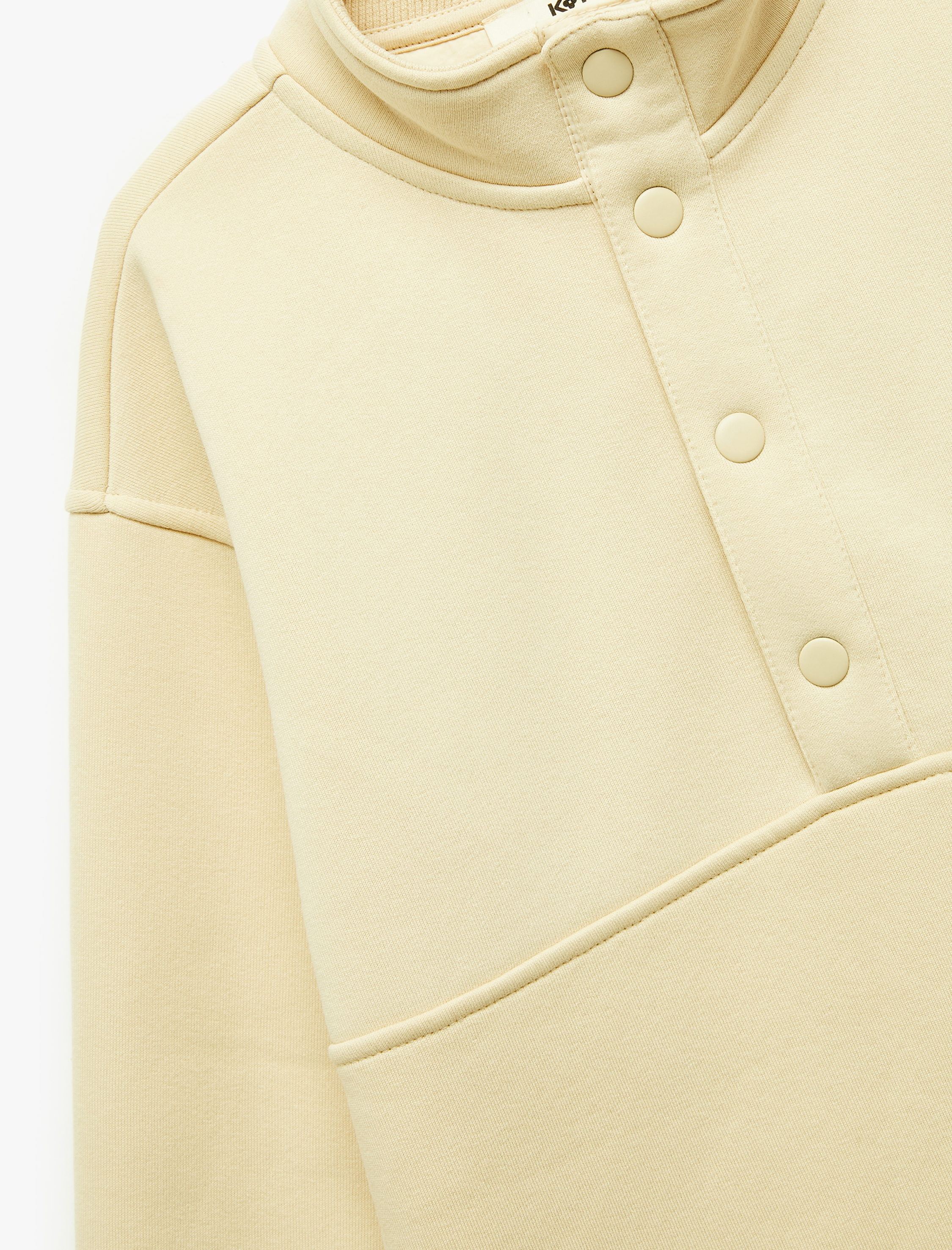  Erkek Çocuk Şardonlu Uzun Kollu Çıtçıt Detaylı Dik Yaka Sweatshirt