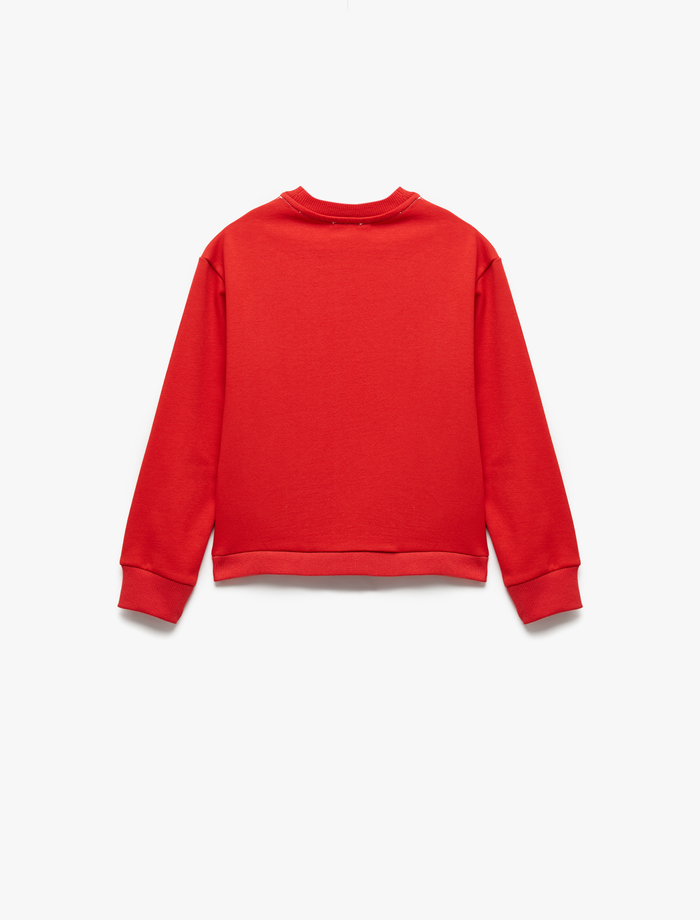  Kız Çocuk Şardonlu Uzun Kollu Bisiklet Yaka Pamuklu Unicorn Baskılı Sweatshirt