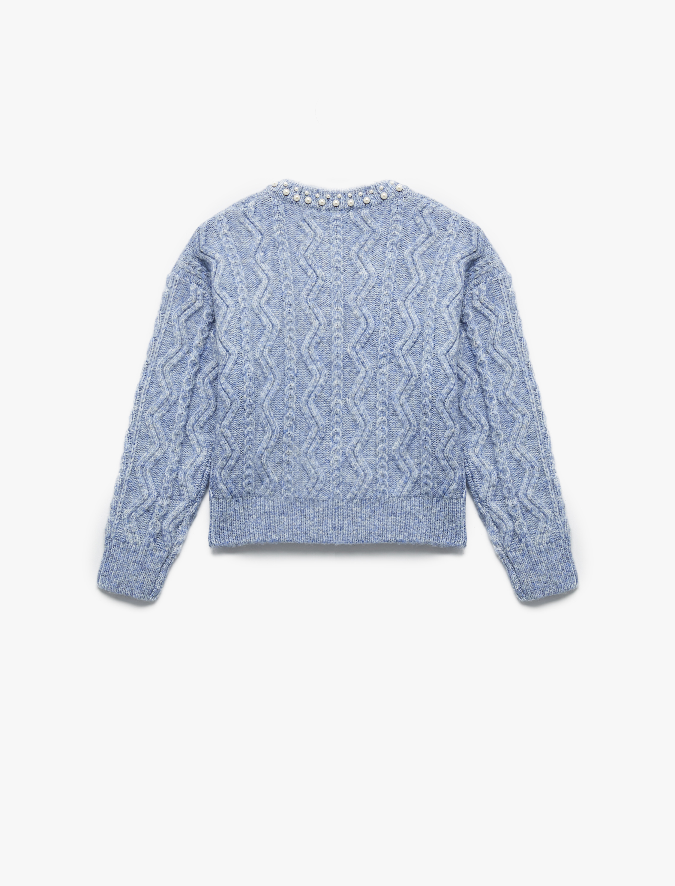  Kız Çocuk Uzun Kollu Bisiklet Yaka Taş Detaylı Triko Hırka