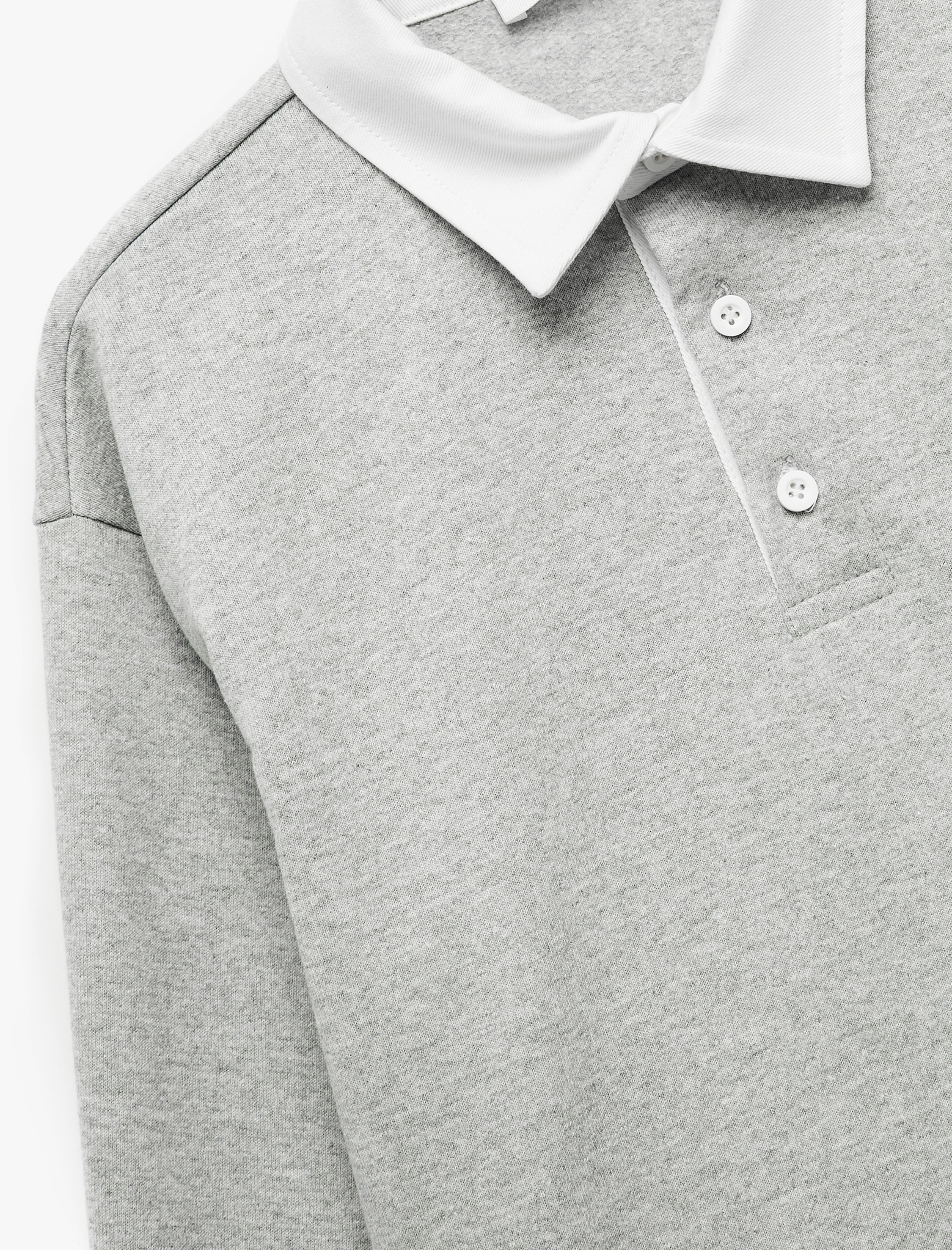  Erkek Çocuk Şardonlu Uzun Kollu Düğmeli Gömlek Yaka Sweatshirt