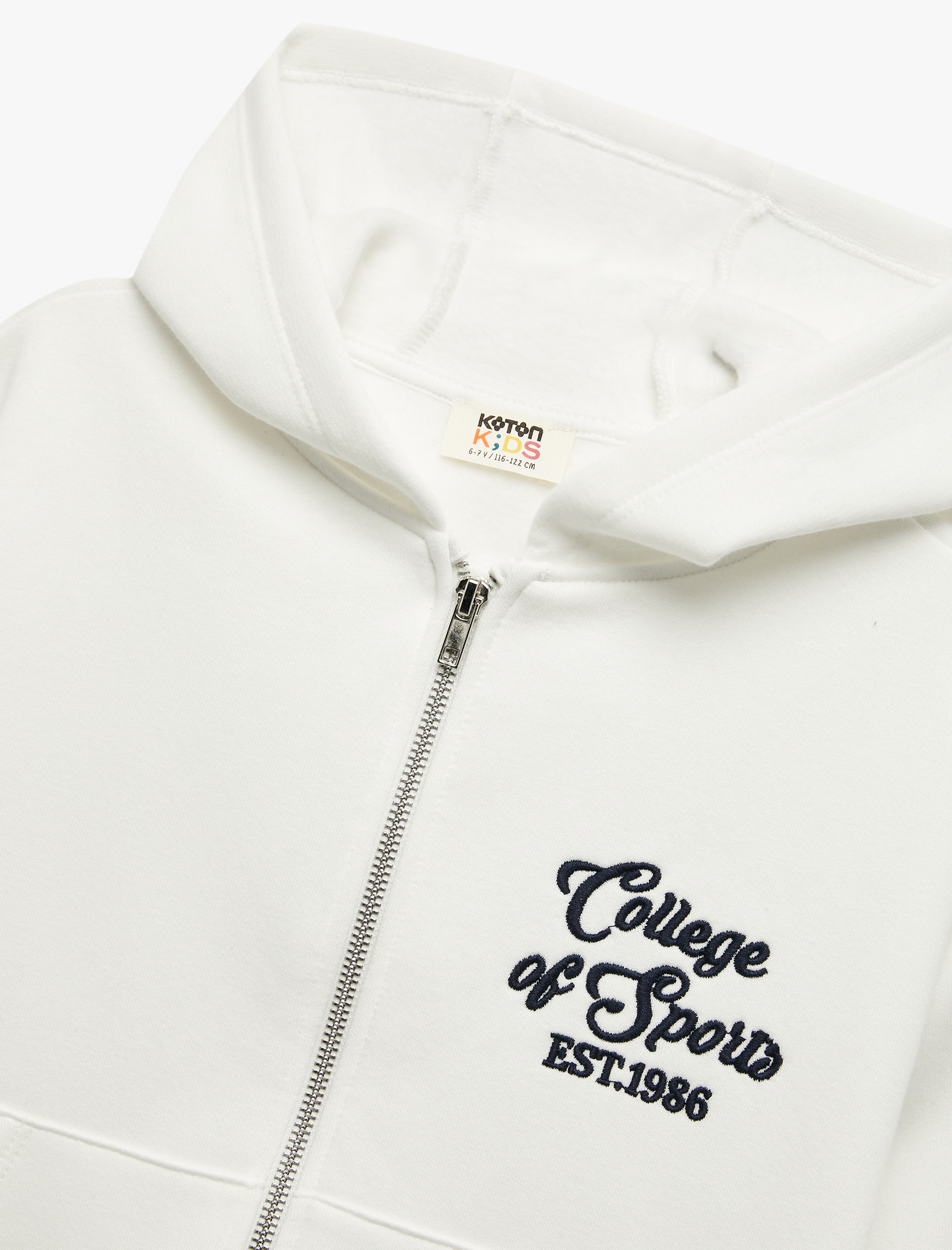  Kız Çocuk Şardonlu Uzun Kollu Kapşonlu Fermuarlı Sweatshirt