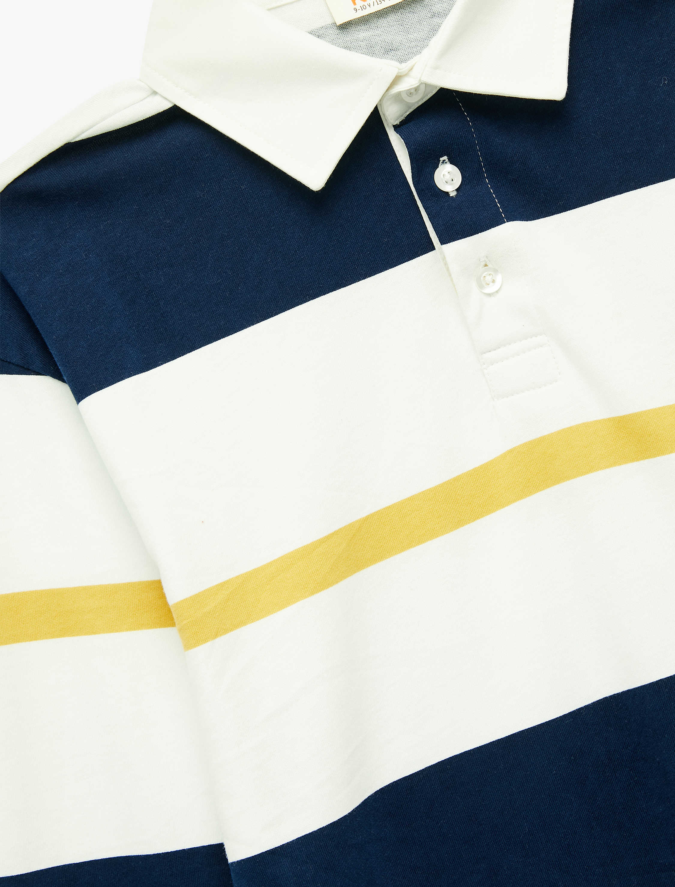  Erkek Çocuk Pamuklu Uzun Kollu Polo Yaka Çizgili Tişört