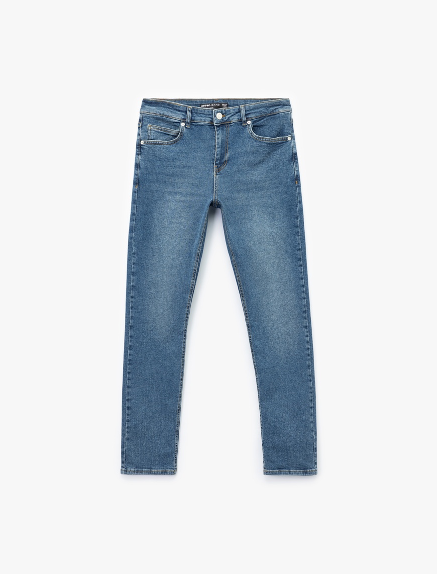   Pamuklu Normal Bel Slim Fit Jean Pantolon - Brad Jean