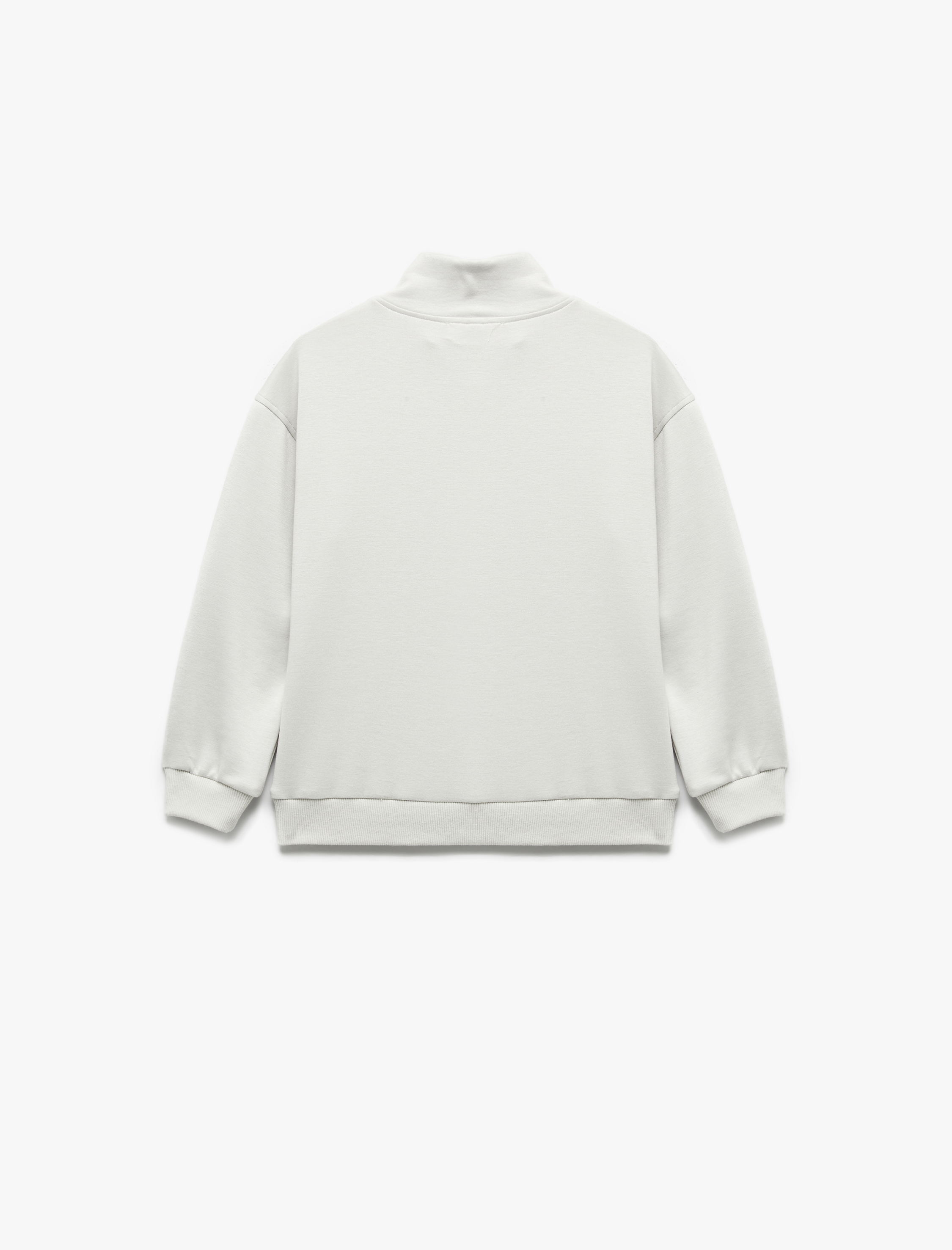  Erkek Çocuk Yarım Fermuarlı Kanguru Cepli Uzun Kollu Dik Yaka Oversize Sweatshirt