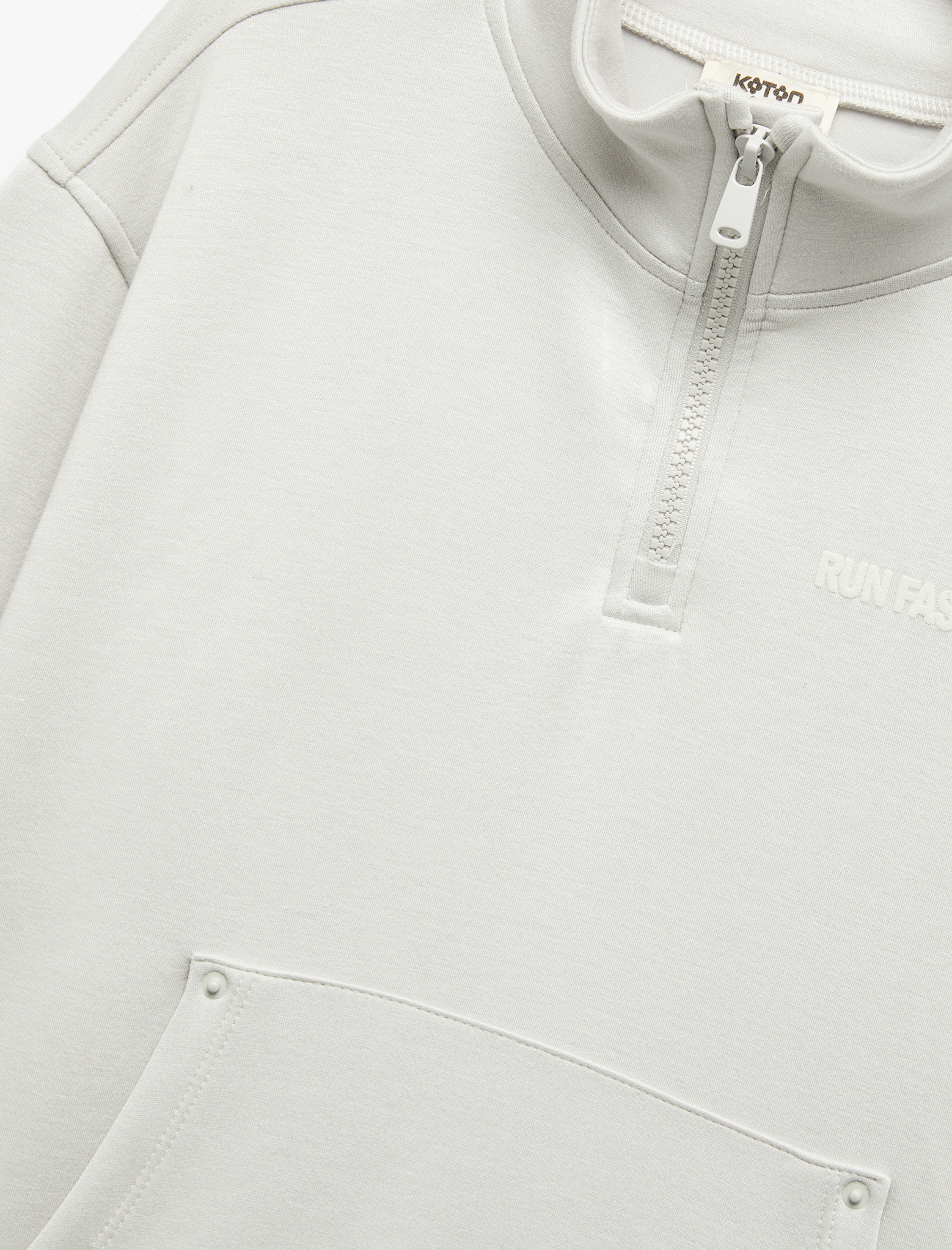  Erkek Çocuk Yarım Fermuarlı Kanguru Cepli Uzun Kollu Dik Yaka Oversize Sweatshirt