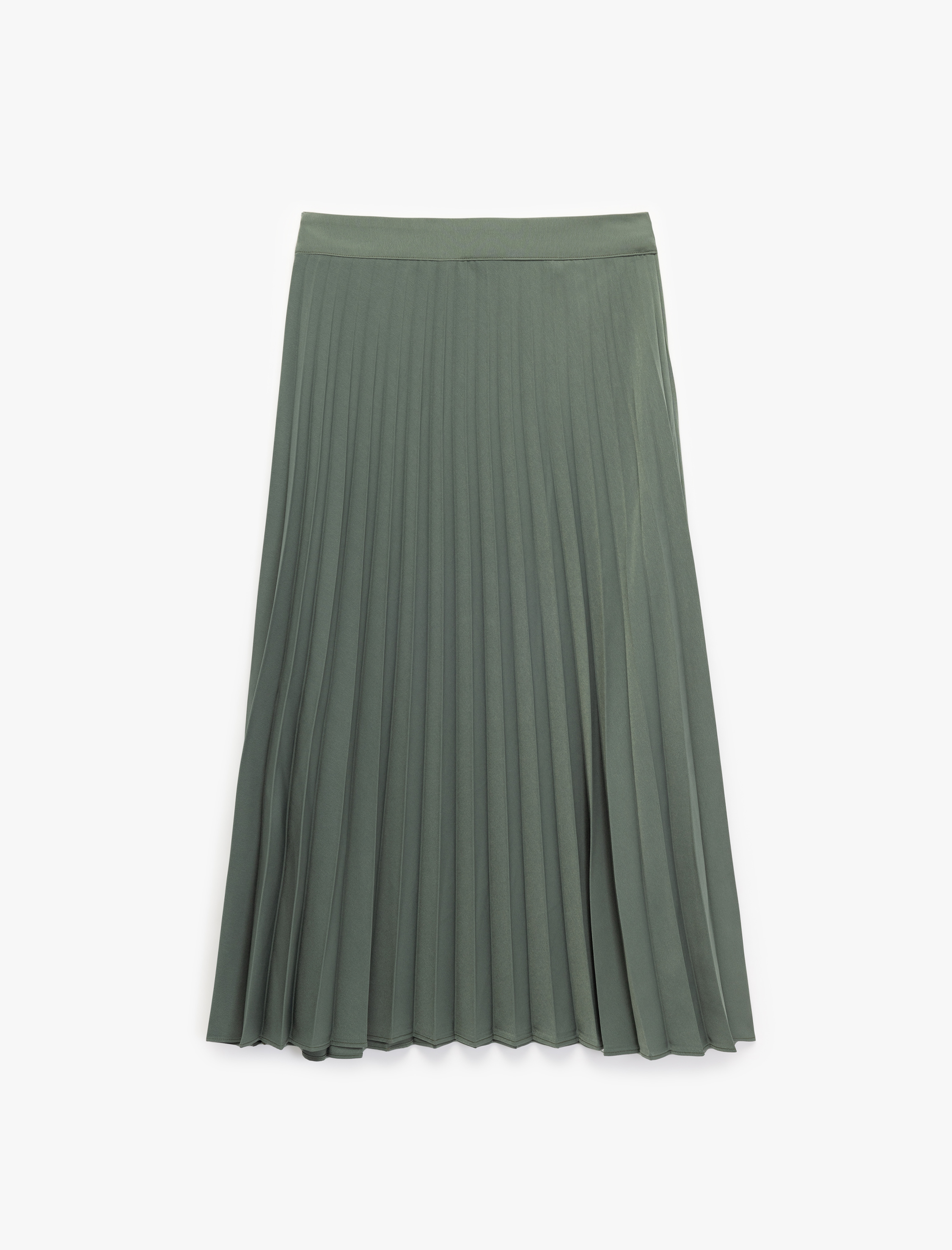   Midi Pileli Saten Etek