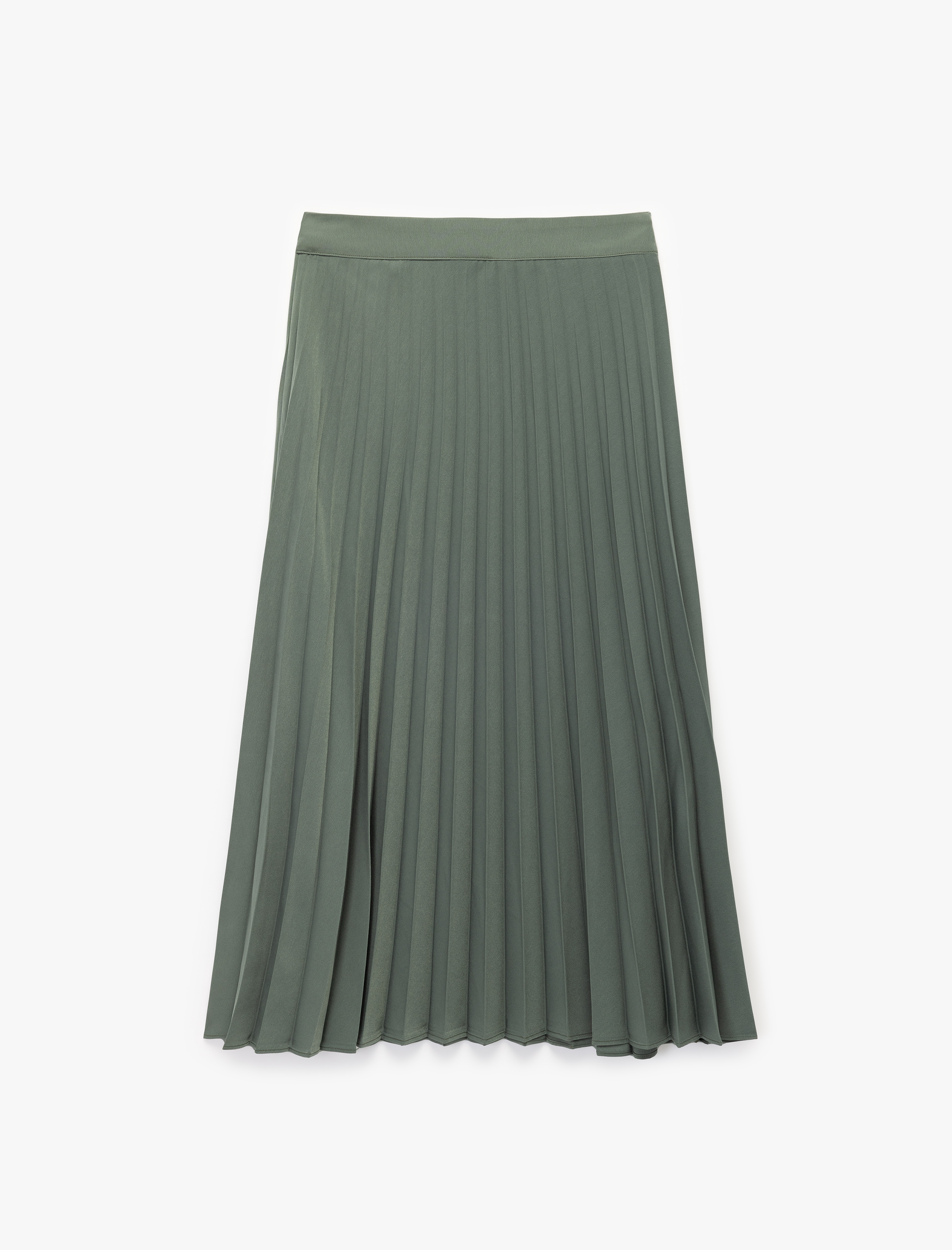   Midi Pileli Saten Etek