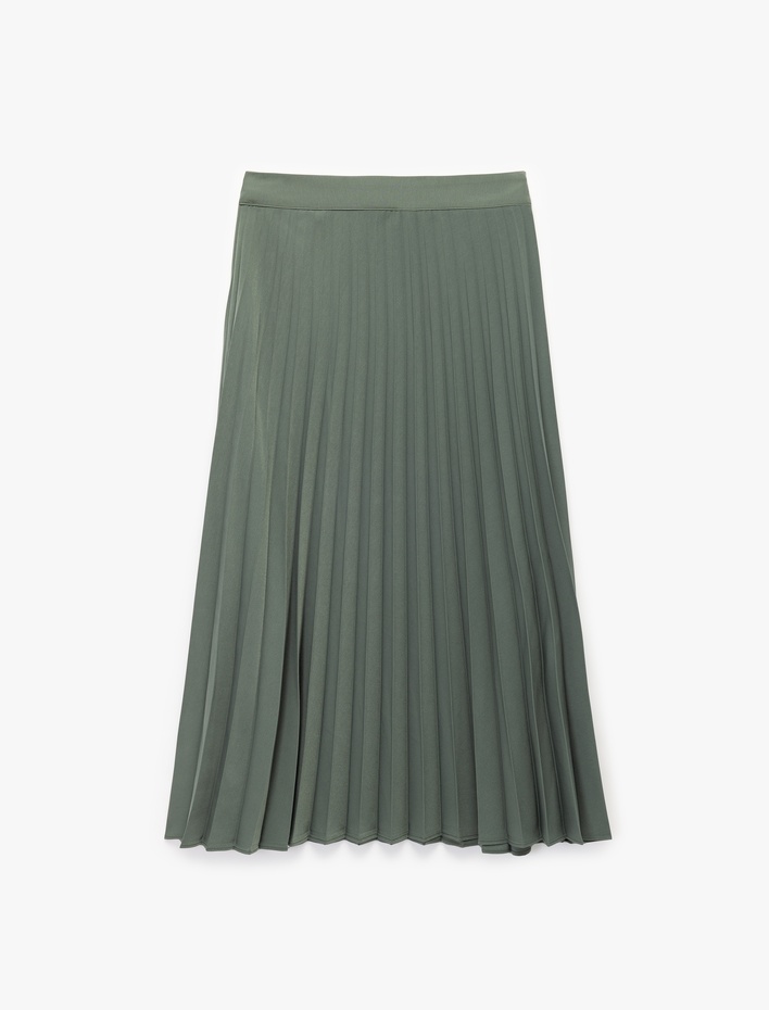  Midi Pileli Saten Etek