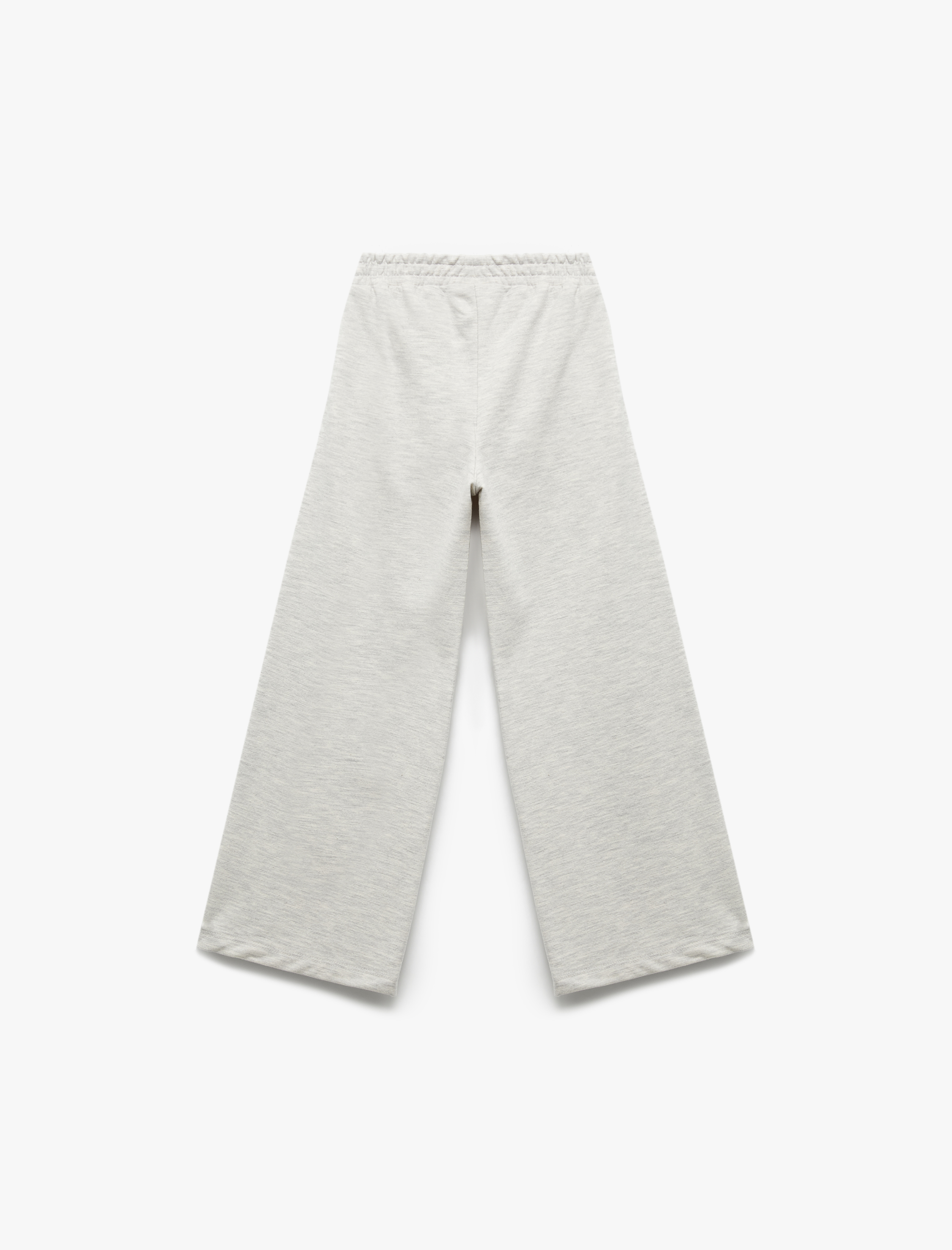  Kız Çocuk Şardonlu Biyeli Geniş Paça Eşofman Altı