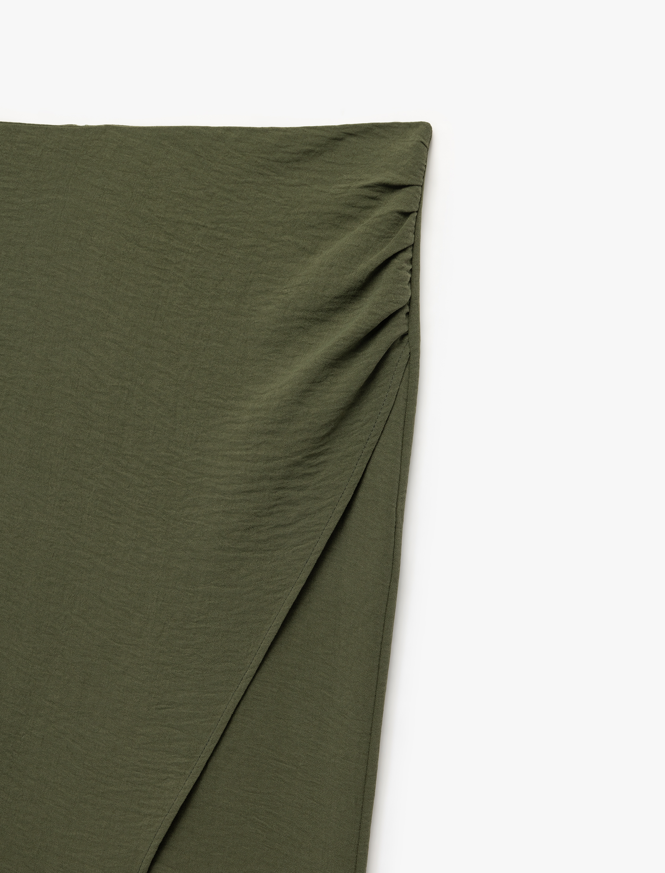   Aerobin Kumaş Yırtmaçlı Kruvaze Midi Kalem Etek