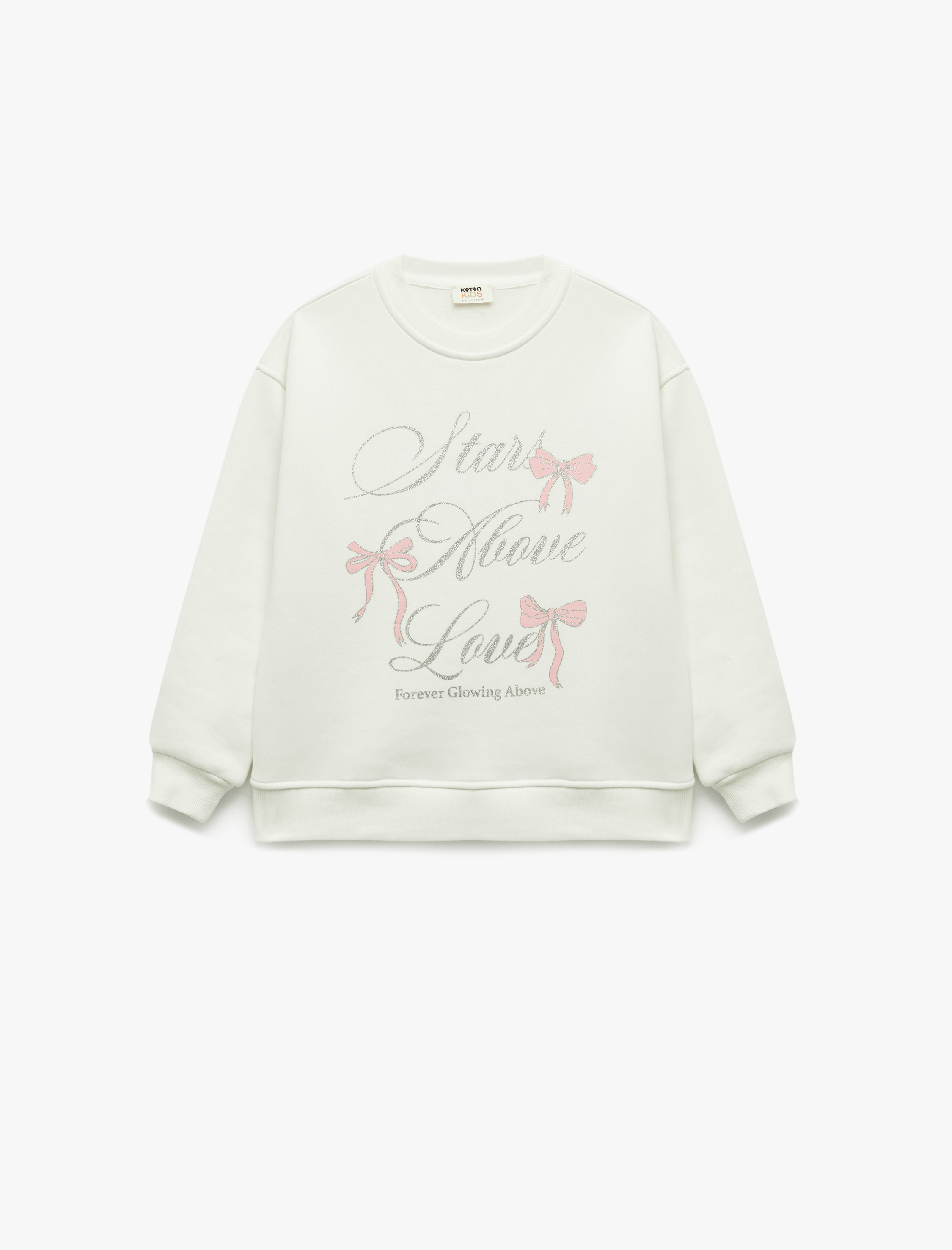  Kız Çocuk Şardonlu Uzun Kollu Bisiklet Yaka Sweatshirt