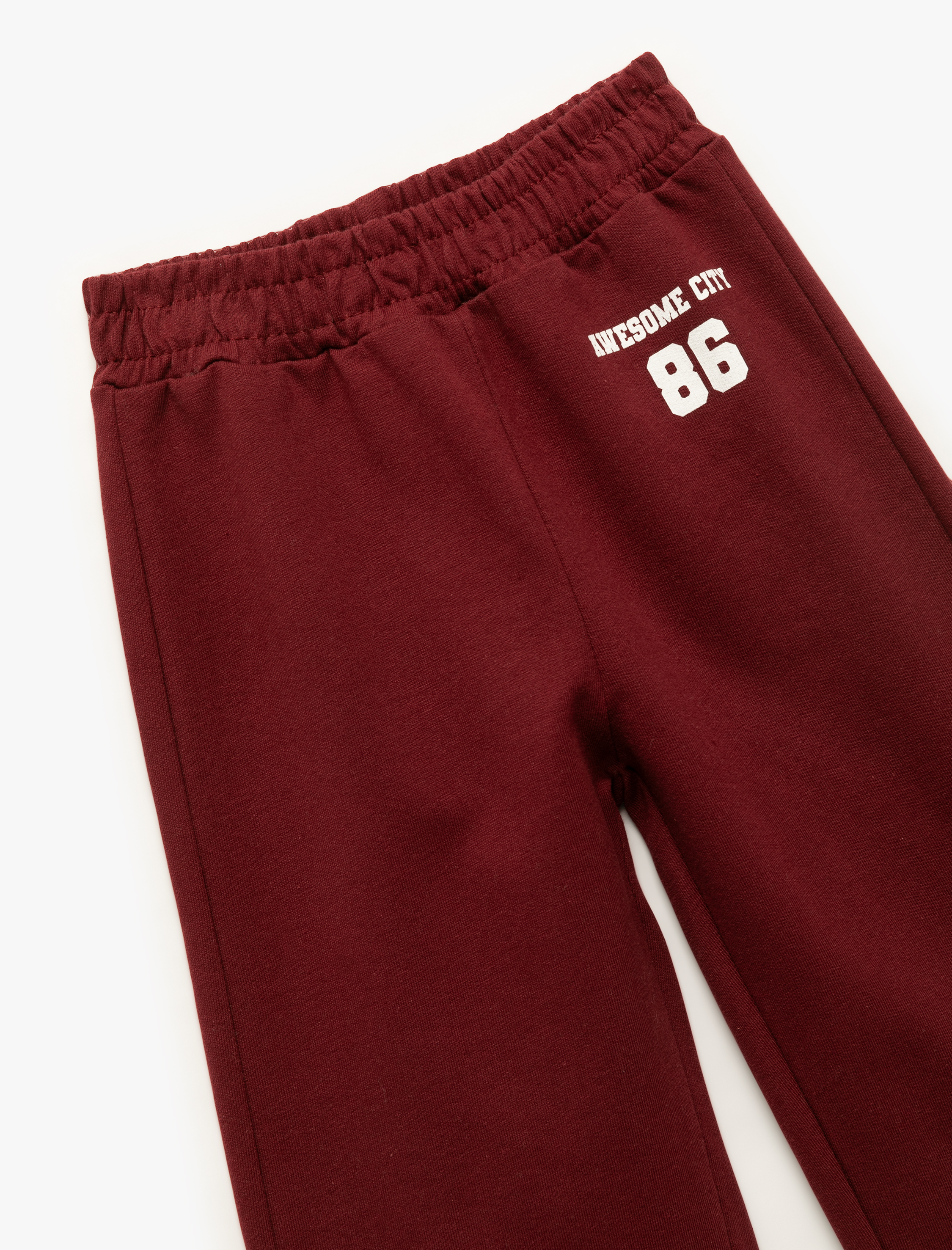  Kız Bebek Şardonlu Çiçek Baskılı Pamuklu Geniş Paça Eşofman Altı