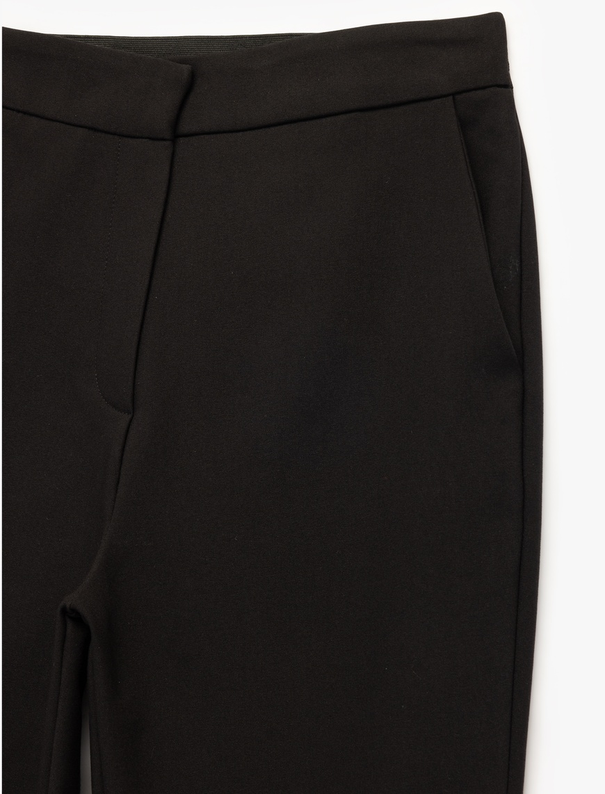   Slim Fit Cepli Yüksek Bel Cigarette Kumaş Pantolon