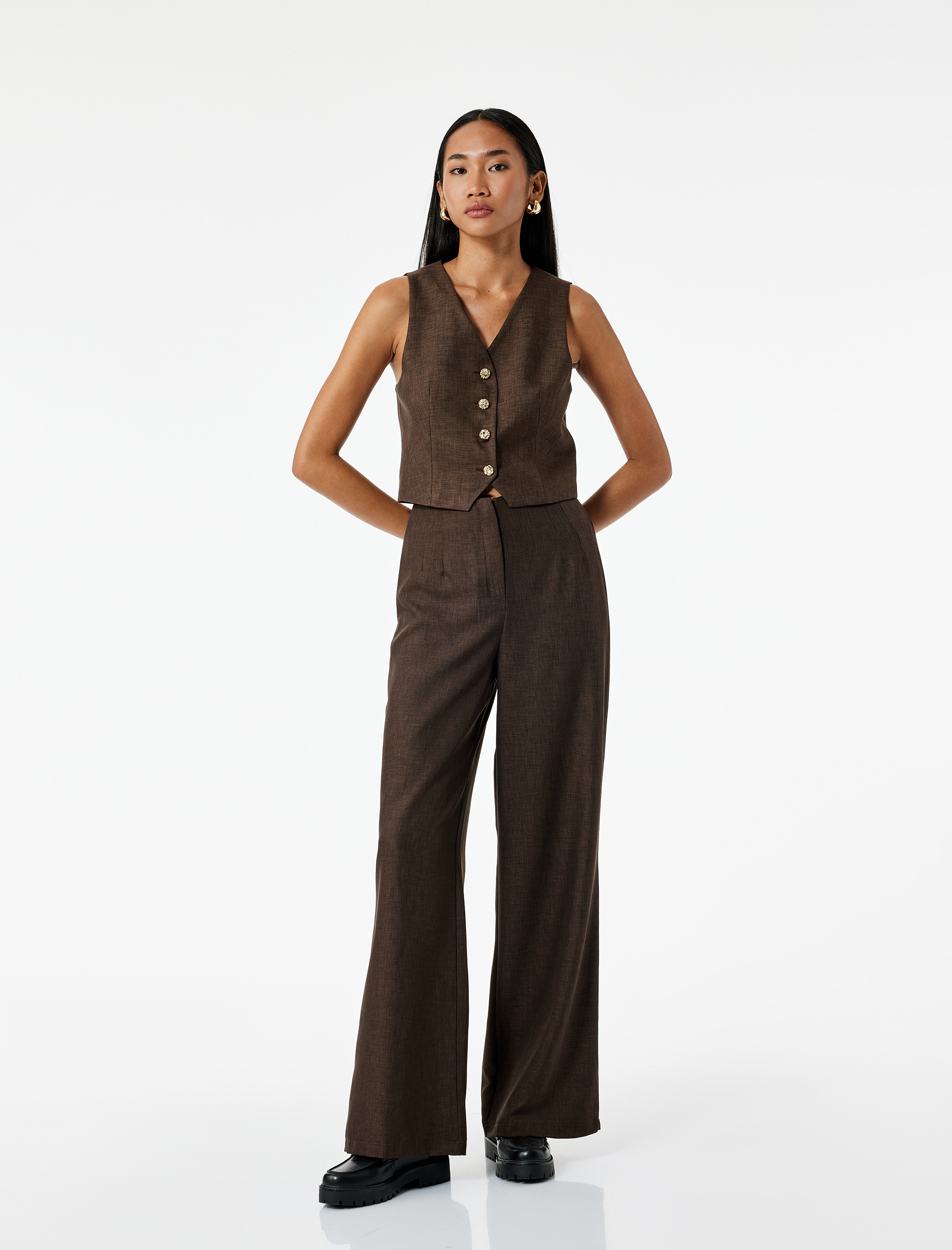   Yüksek Bel Geniş Paça Palazzo Pantolon