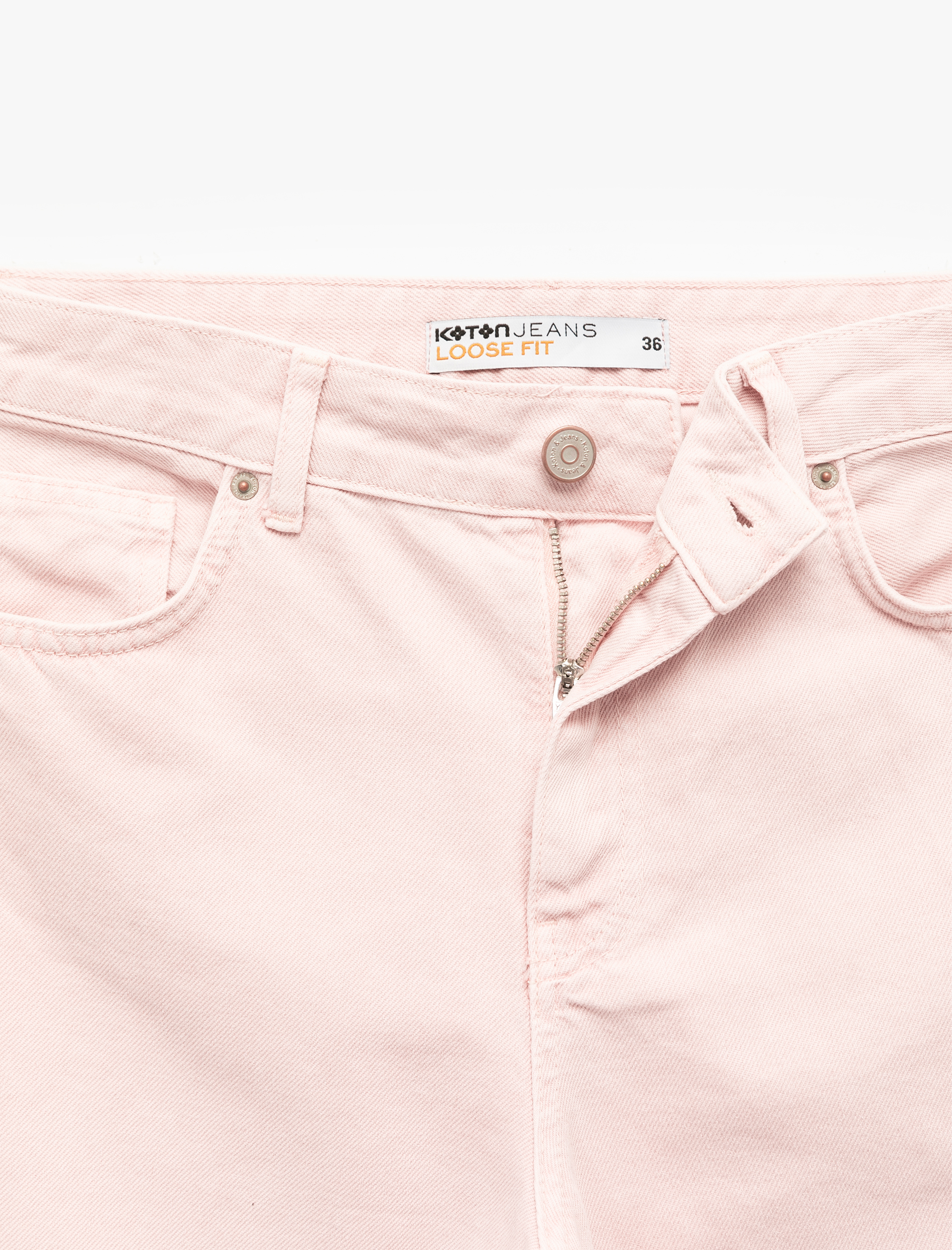   Pamuklu Bol Kesim Geniş Paça Jean Pantolon - Loose Straight Fit Jean