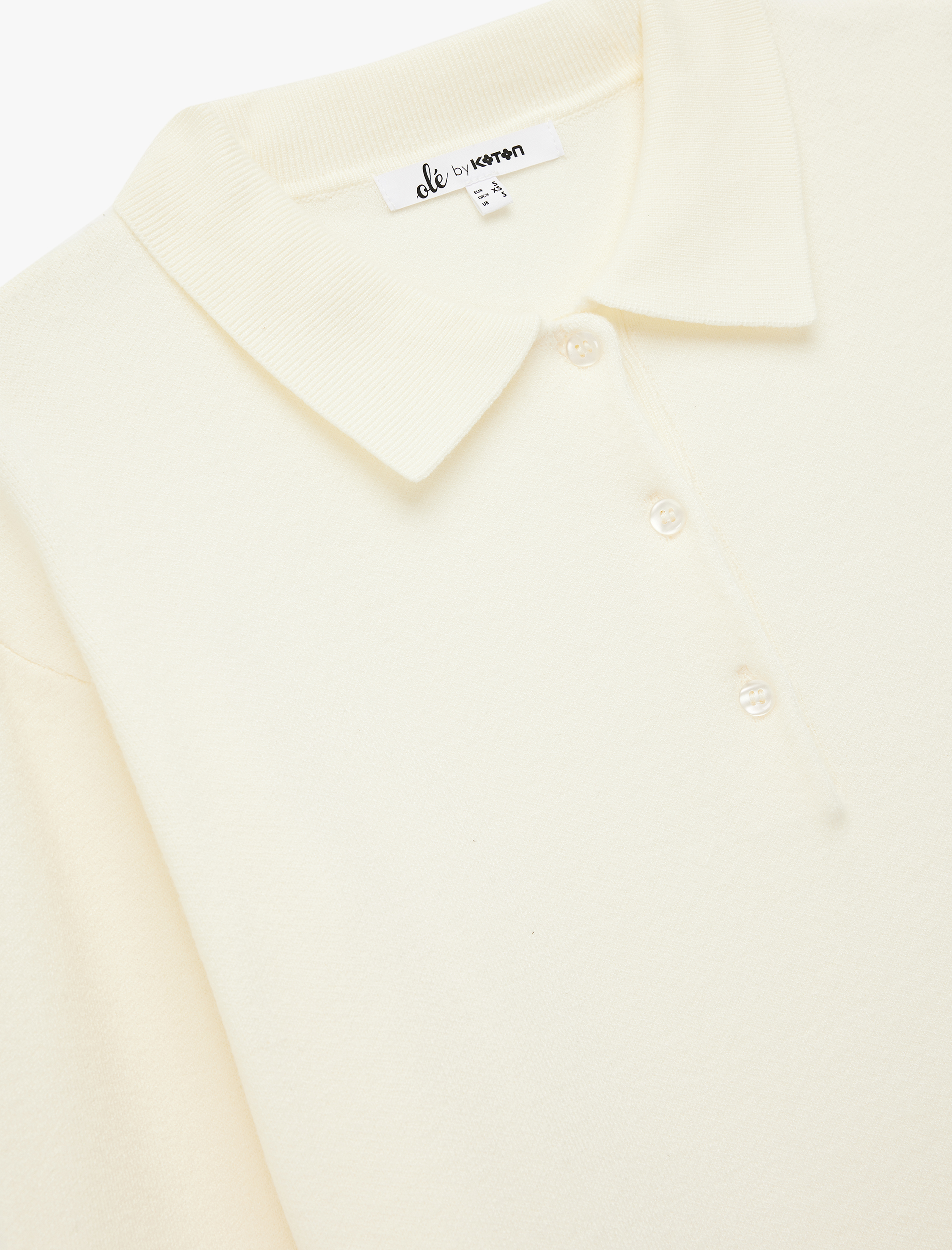   Uzun Kollu Düğme Detaylı Basic Polo Yaka Triko Kazak