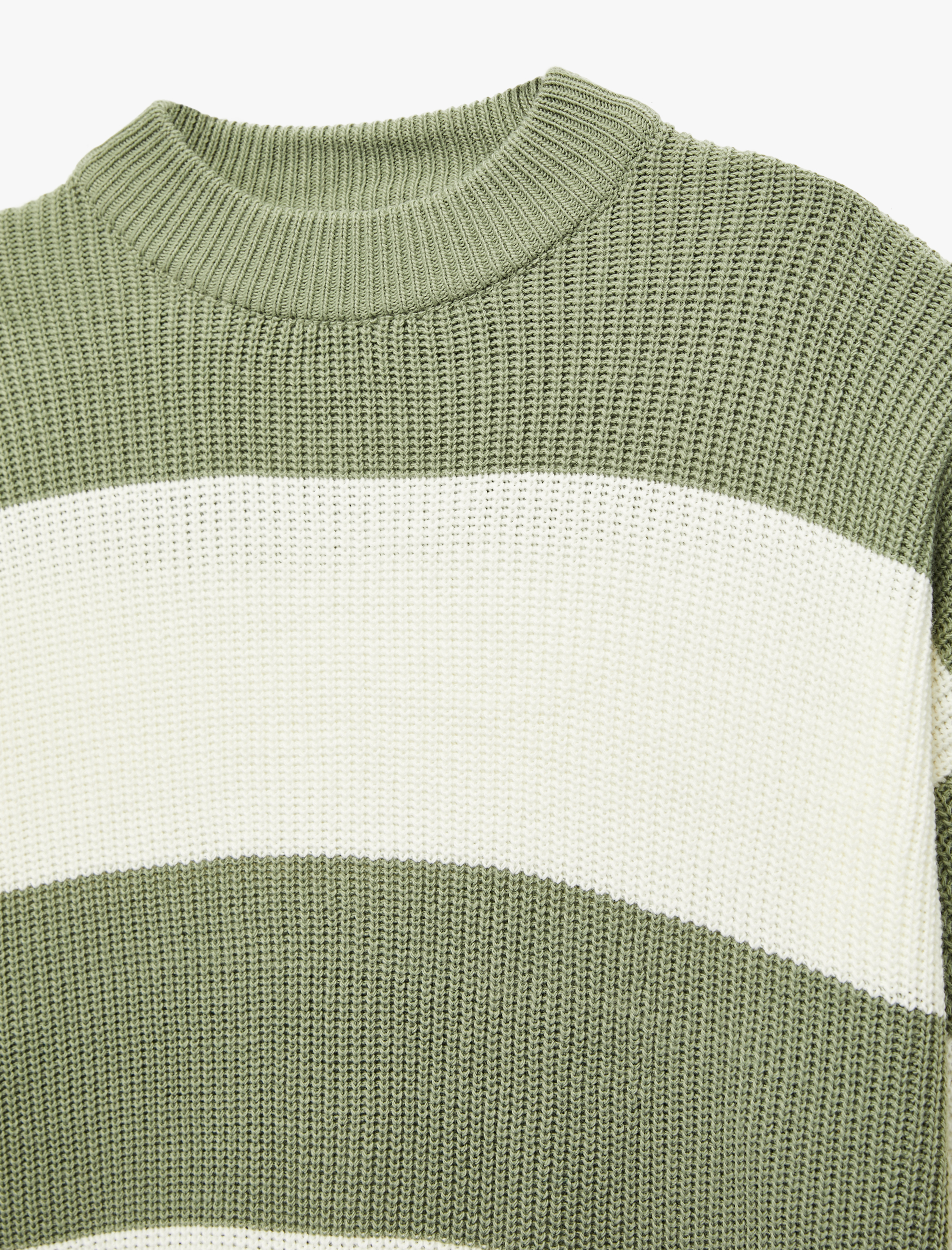   Uzun Kollu Bisiklet Yaka Renk Bloklu Triko Kazak