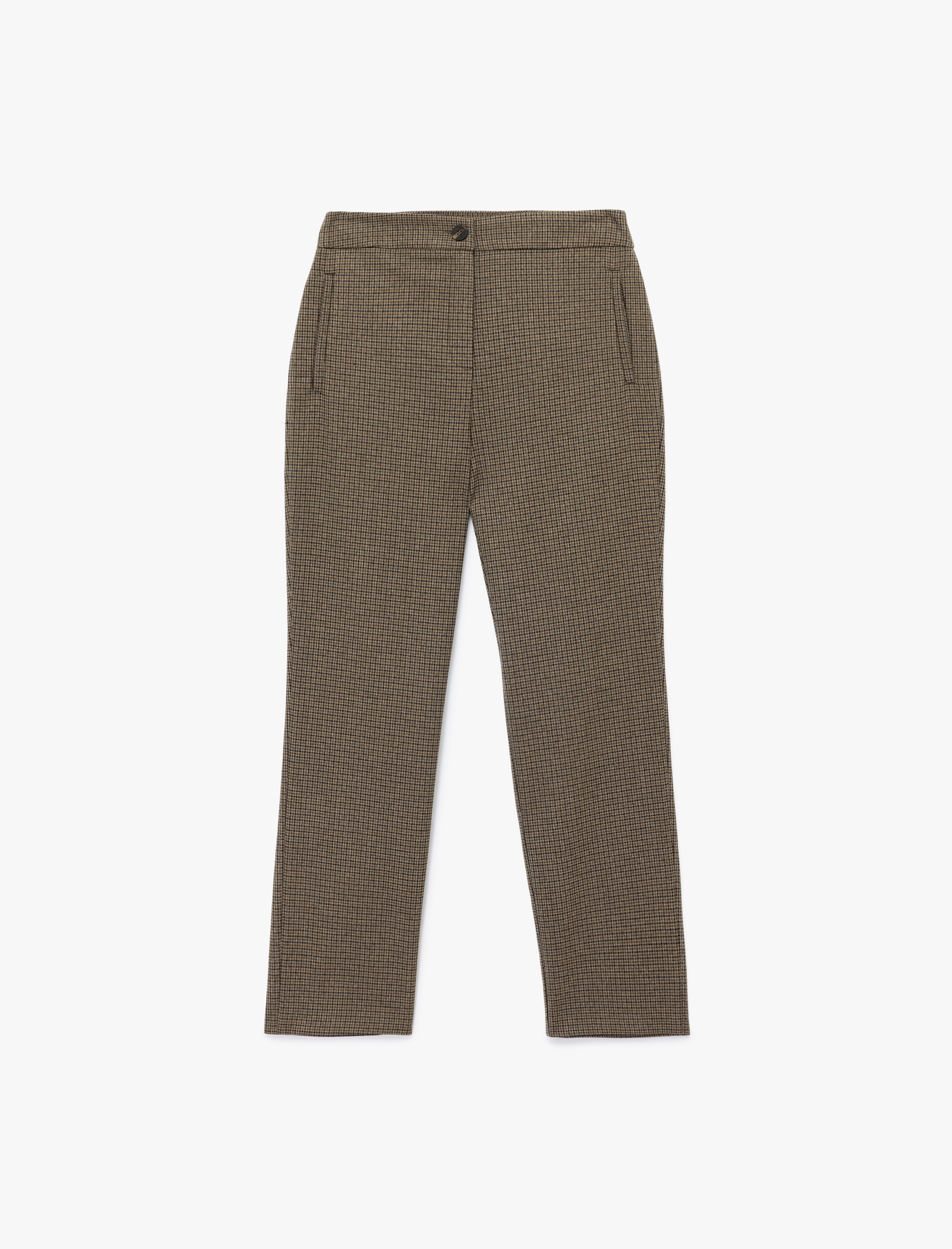   Regular Fit Normal Bel Ekose Cigarette Pantolon