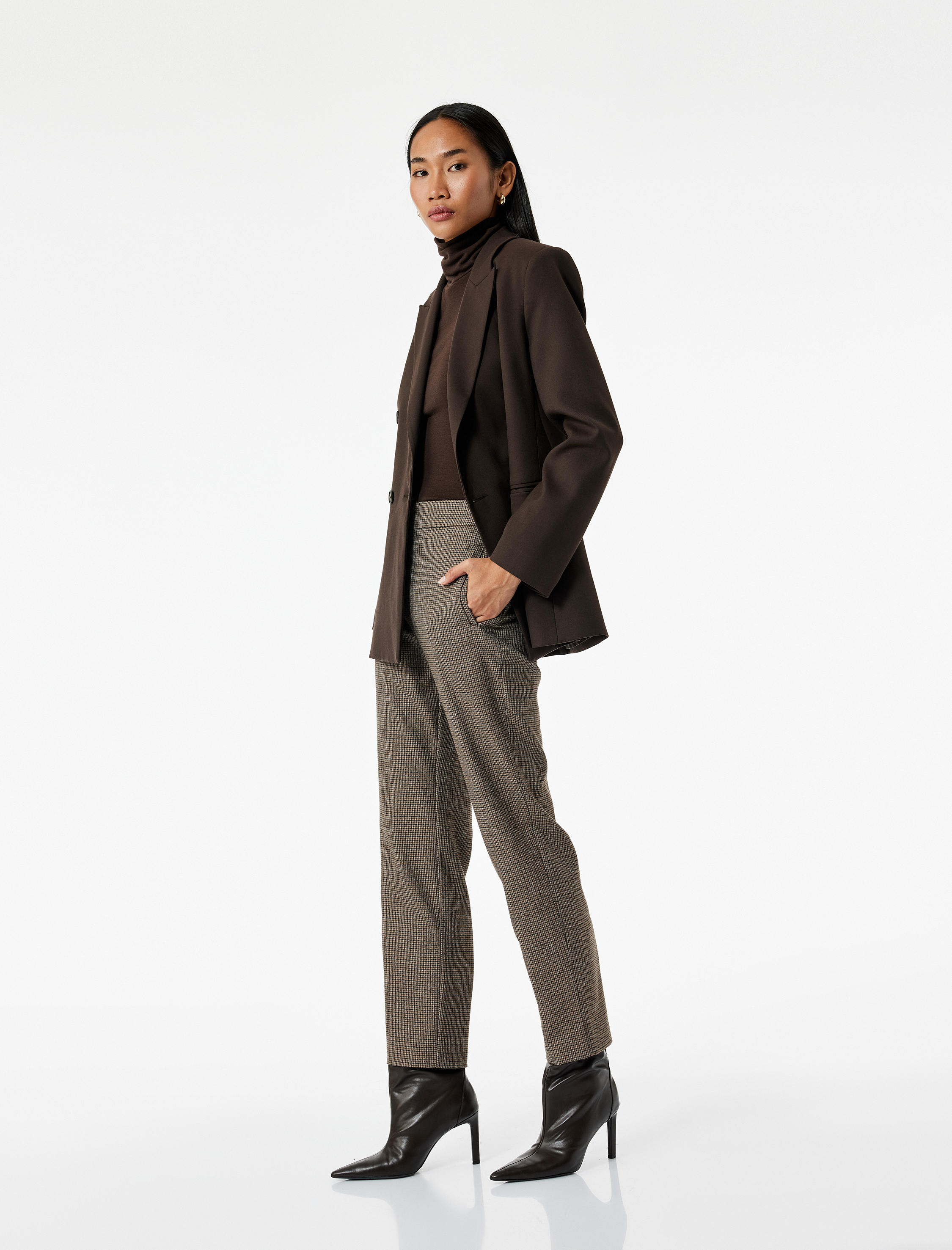   Regular Fit Normal Bel Ekose Cigarette Pantolon