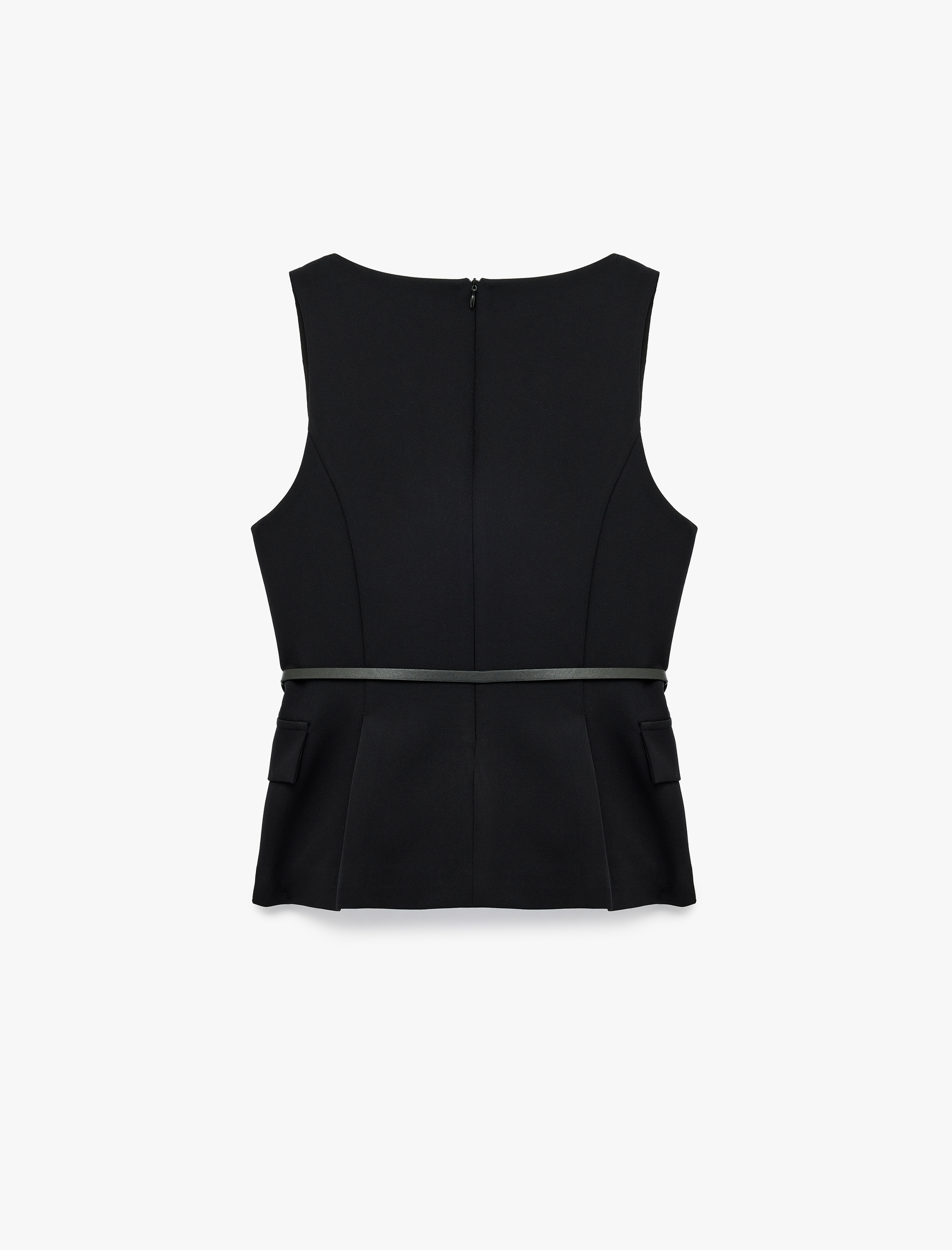   Kolsuz V Yaka Kemer Detaylı Bluz