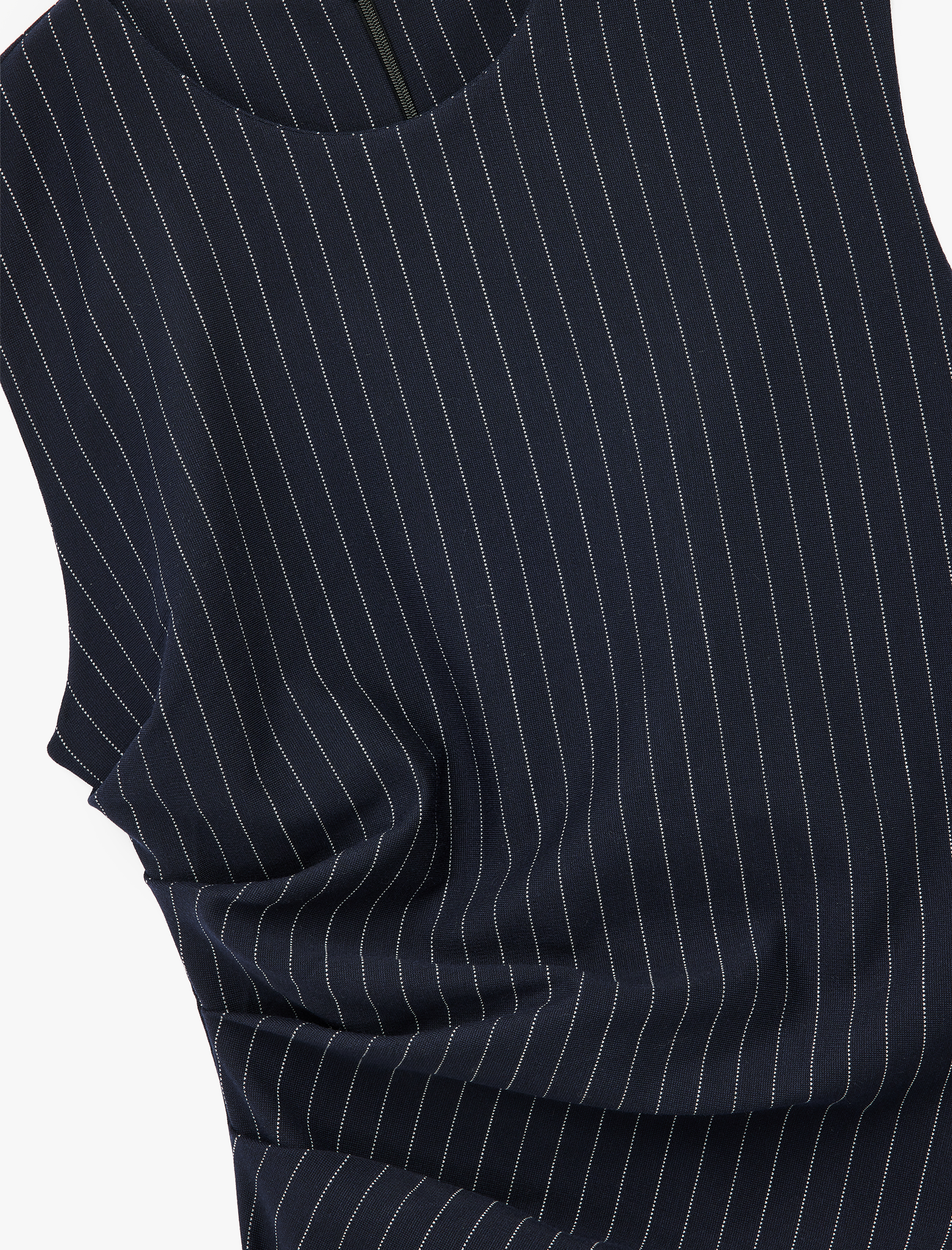   Slim Fit Bisiklet Yaka Drapeli Kolsuz Mini Elbise