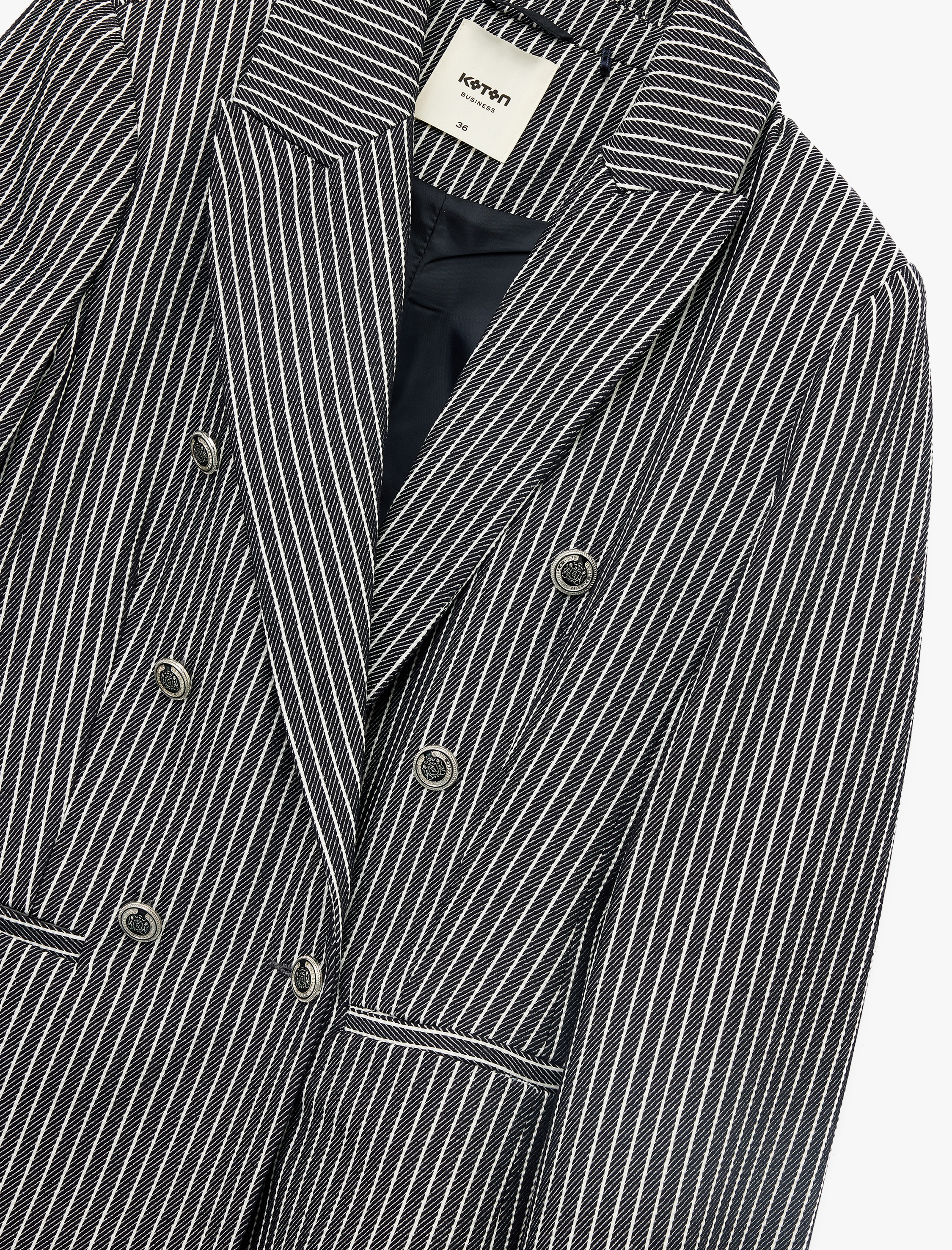   Slim Fit Cepli Uzun Kollu Kruvaze Blazer Ceket