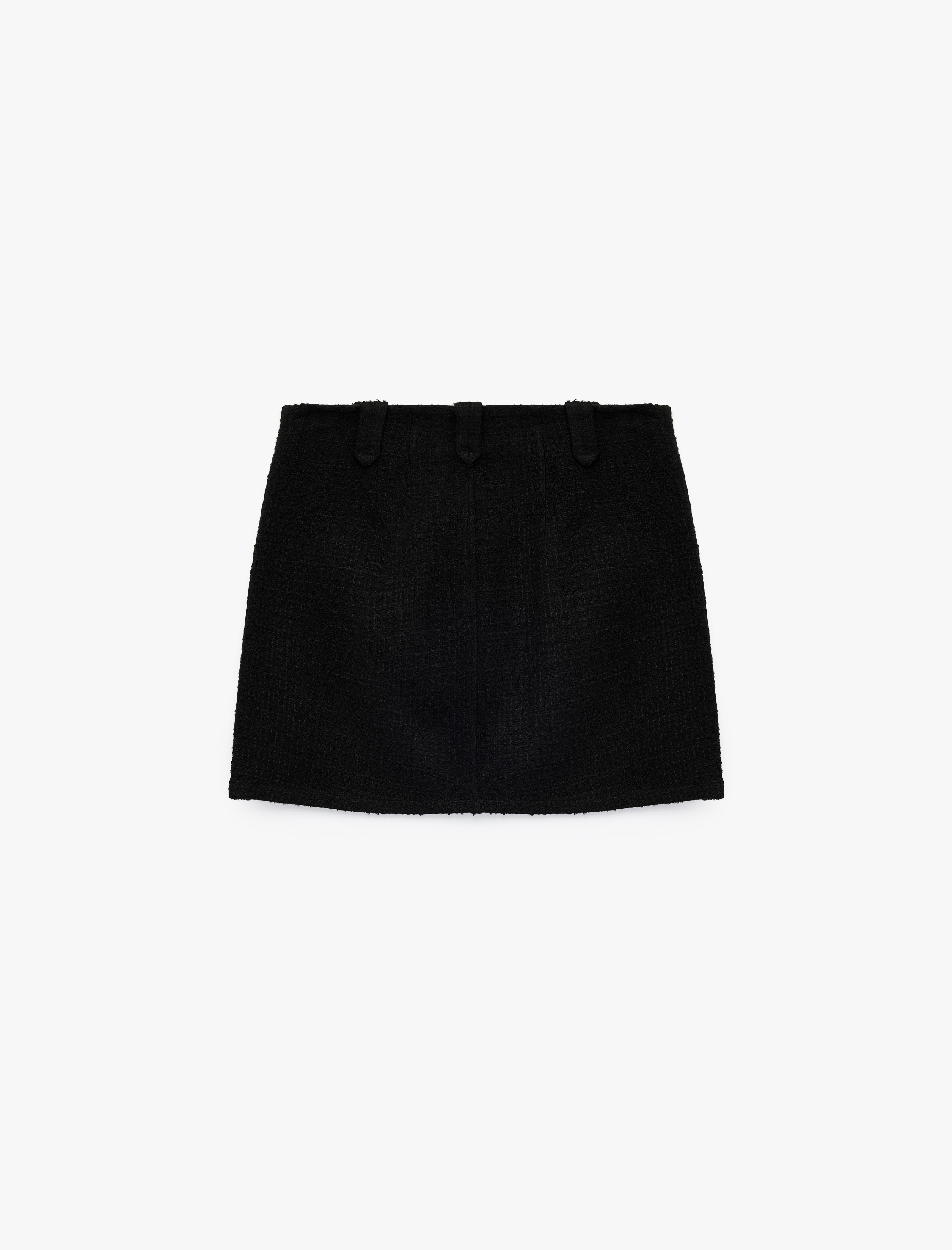   Düğmeli Cep Detaylı A Kesim Mini Tüvit Etek