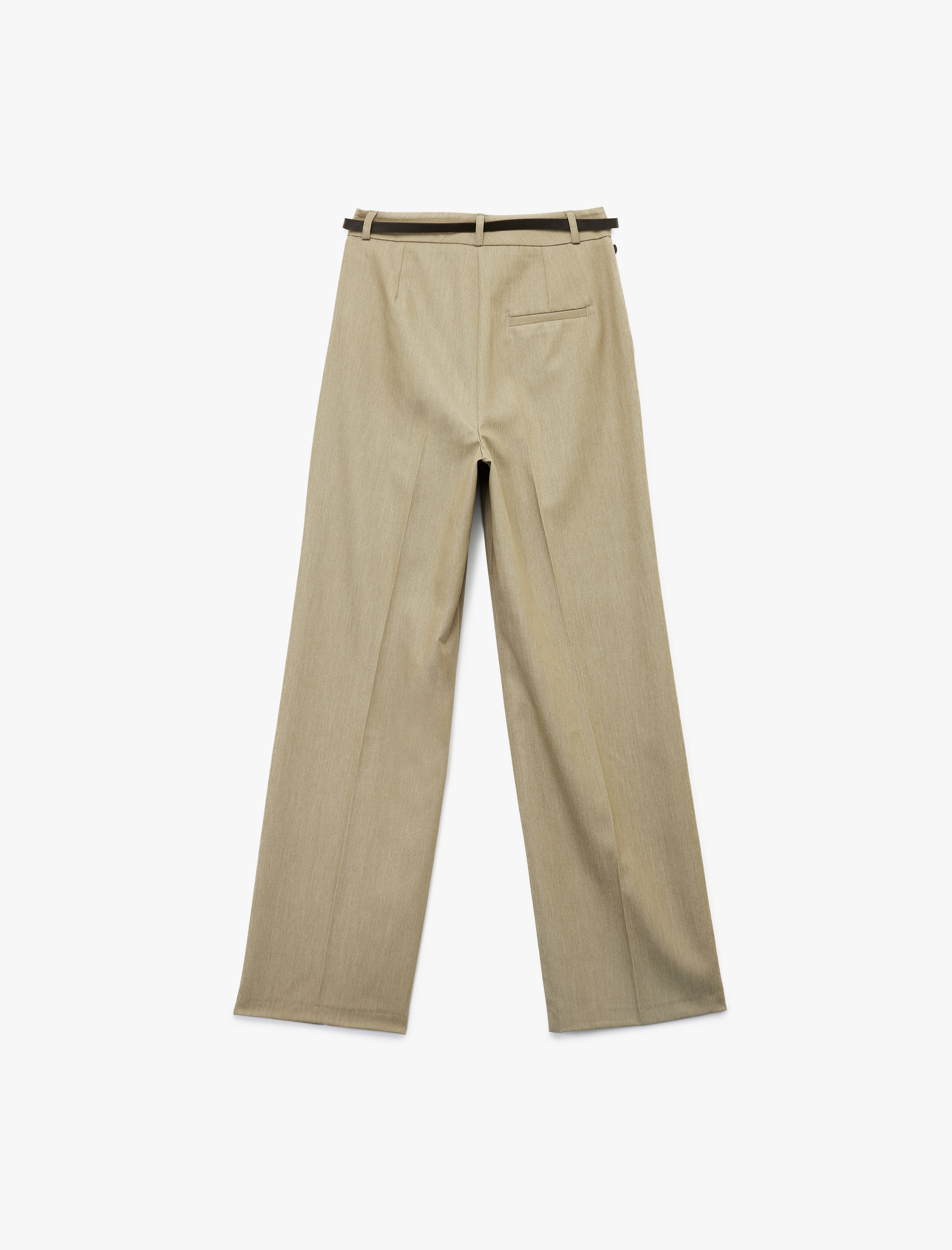   Cepli Pileli Yüksek Bel Kemerli Palazzo Pantolon