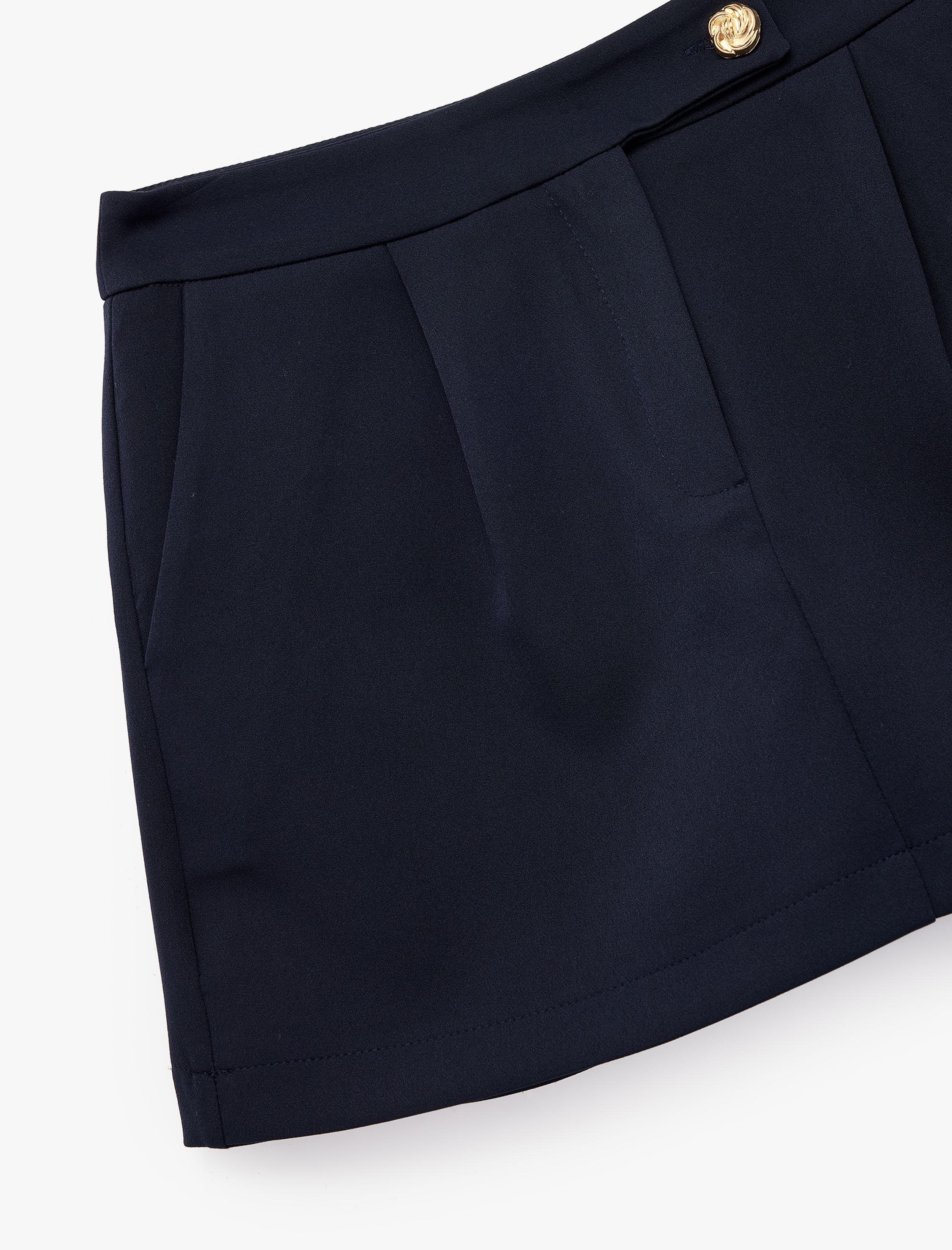   Yan Cepli Mini Şort Etek