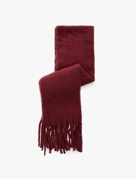 Yumuşak Dokulu Püsküllü Uzun Atkı