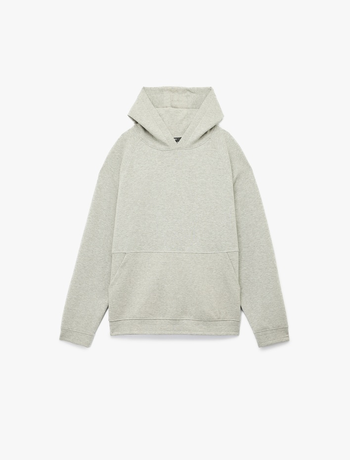  Kanguru Cepli Lastik Detaylı Uzun Kollu Kapüşonlu Sweatshirt