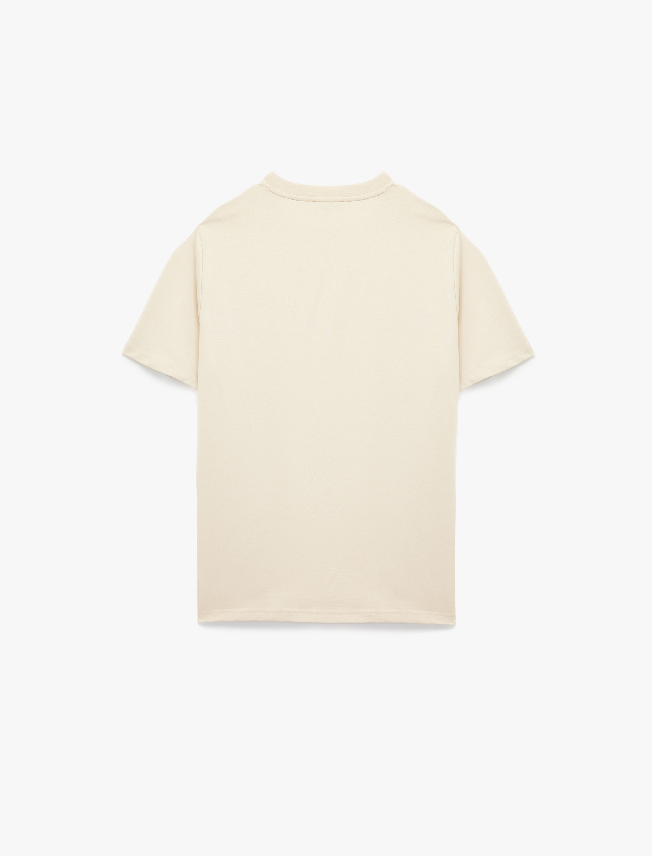   Kısa Kollu Bisiklet Yaka Baskılı Oversize Spor Tişört