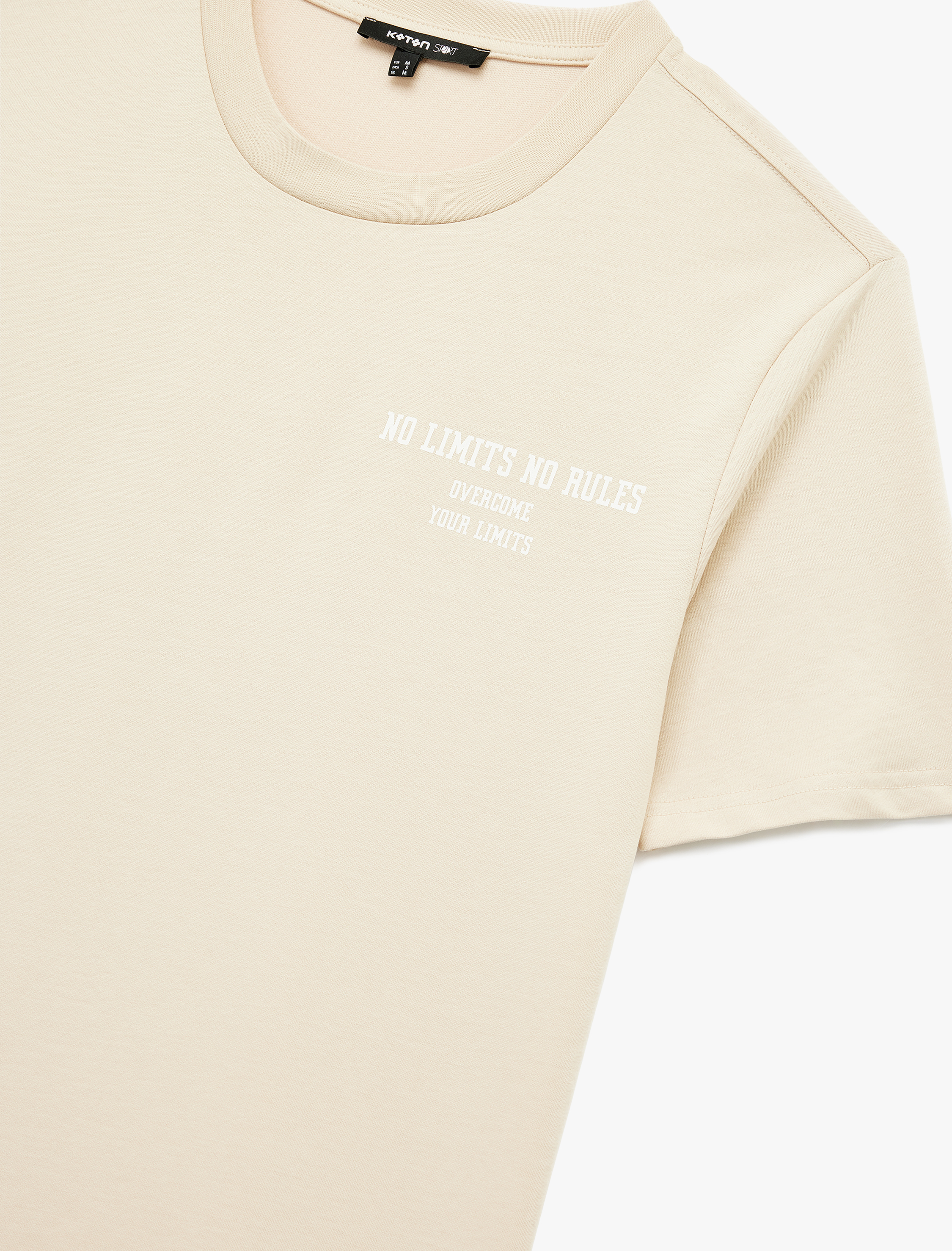   Kısa Kollu Bisiklet Yaka Baskılı Oversize Spor Tişört