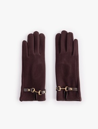 Süet Görünümlü Kemerli Eldiven