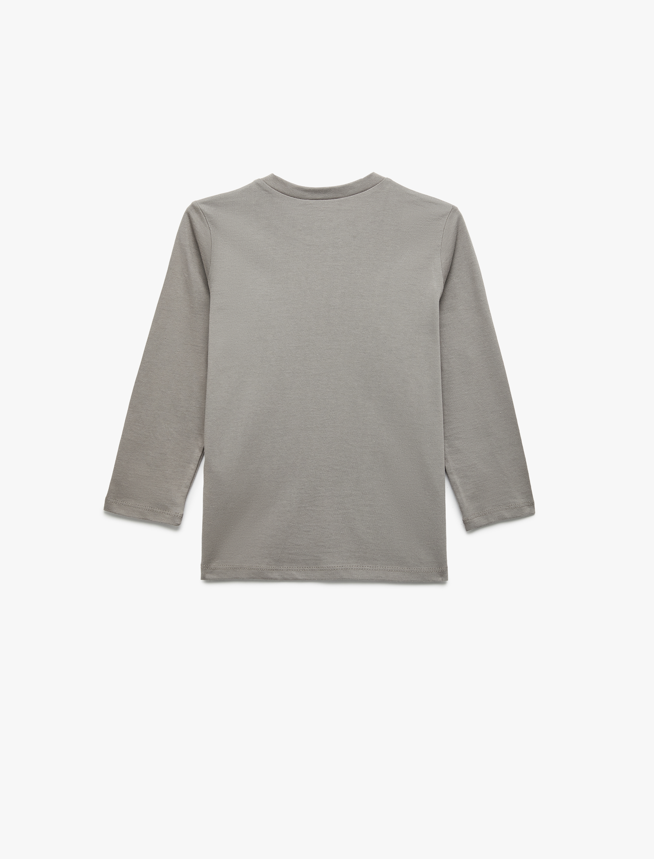  Erkek Çocuk Pamuklu Uzun Kollu Bisiklet Yaka Dinozor Baskılı Tişört