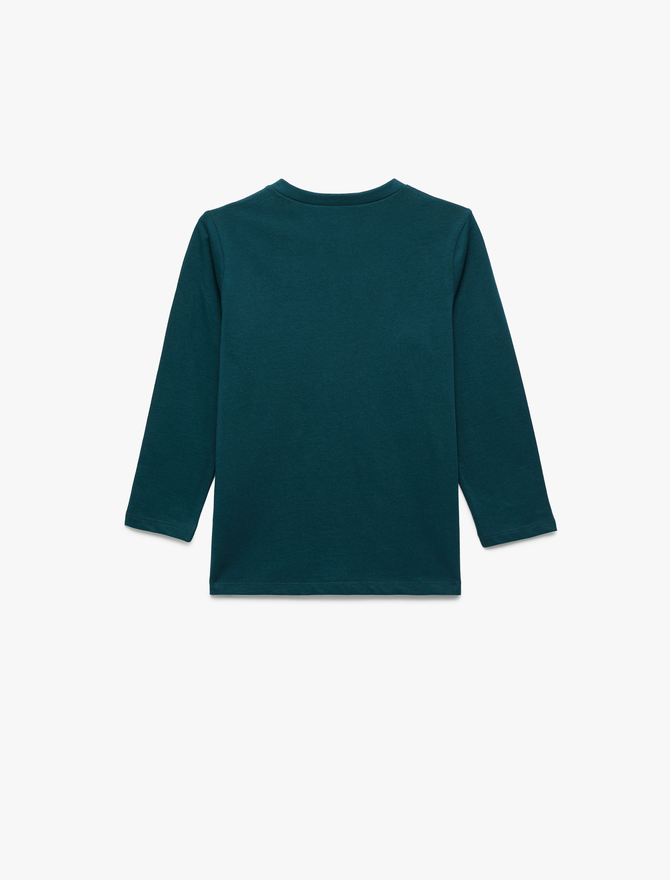  Erkek Çocuk Uzun Kollu Bisiklet Yaka Pamuklu Dinozor Baskılı Tişört