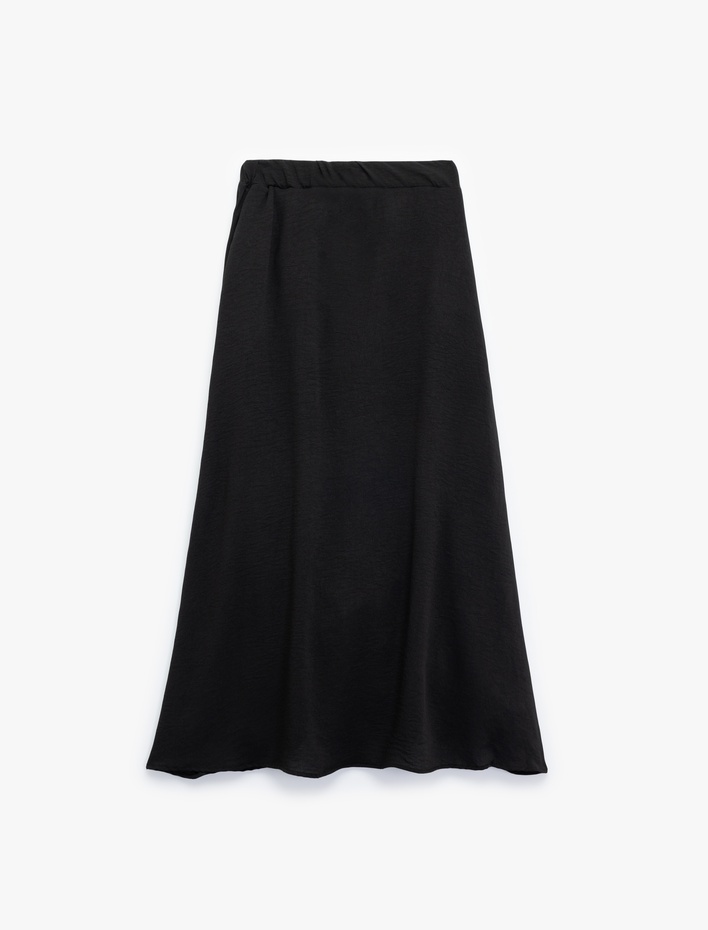  Aerobin Kumaş Midi Boy Çan Kesim Kloş Etek